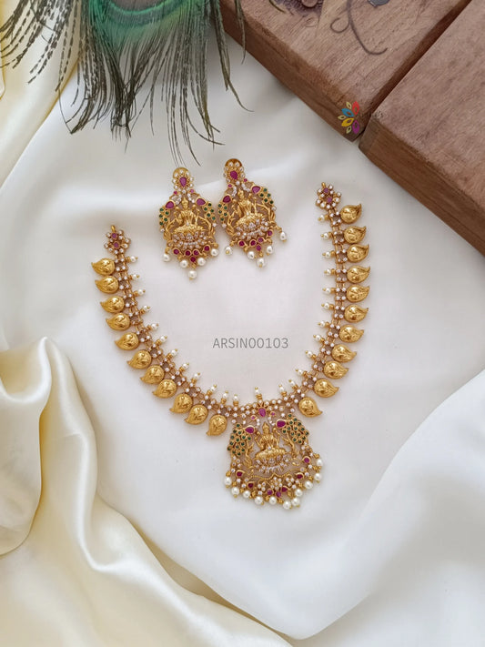 Imitation Grand Lakshmi Mango Necklace