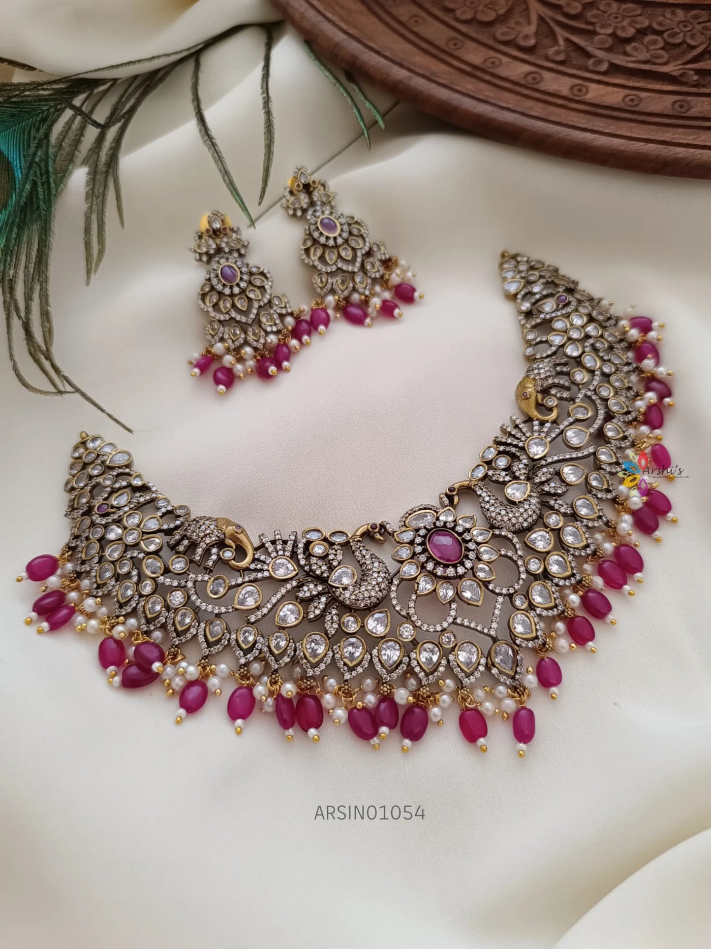 Classic Red Beaded Victorian Necklace