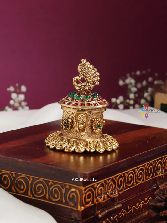 Stunning Peacock Design Kumkum Box