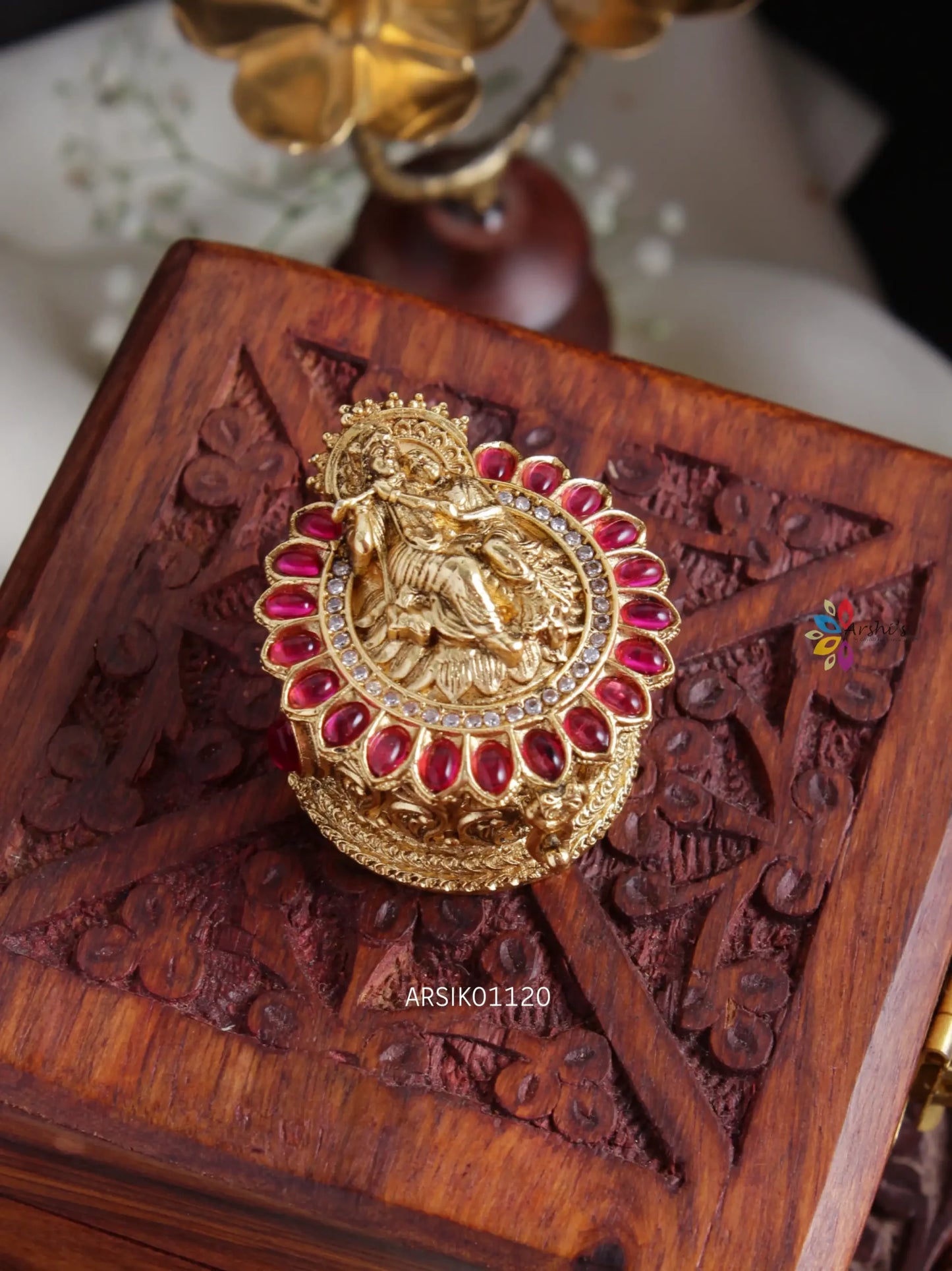 Elegant Radhe Krishna Kumkum Box