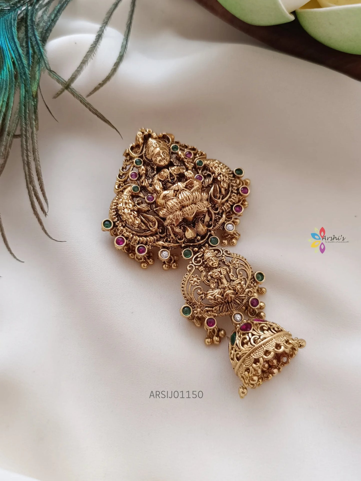 Antique Two Steps Lakshmi Design Hair Accessory