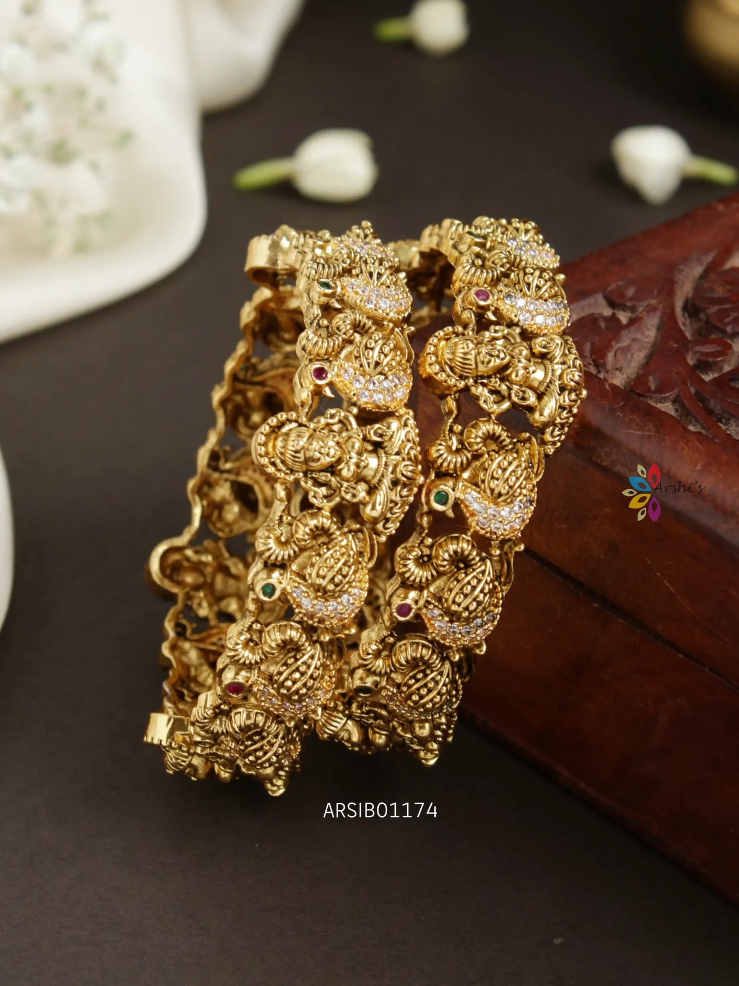 Lakshmi and Peacock Design Bangles