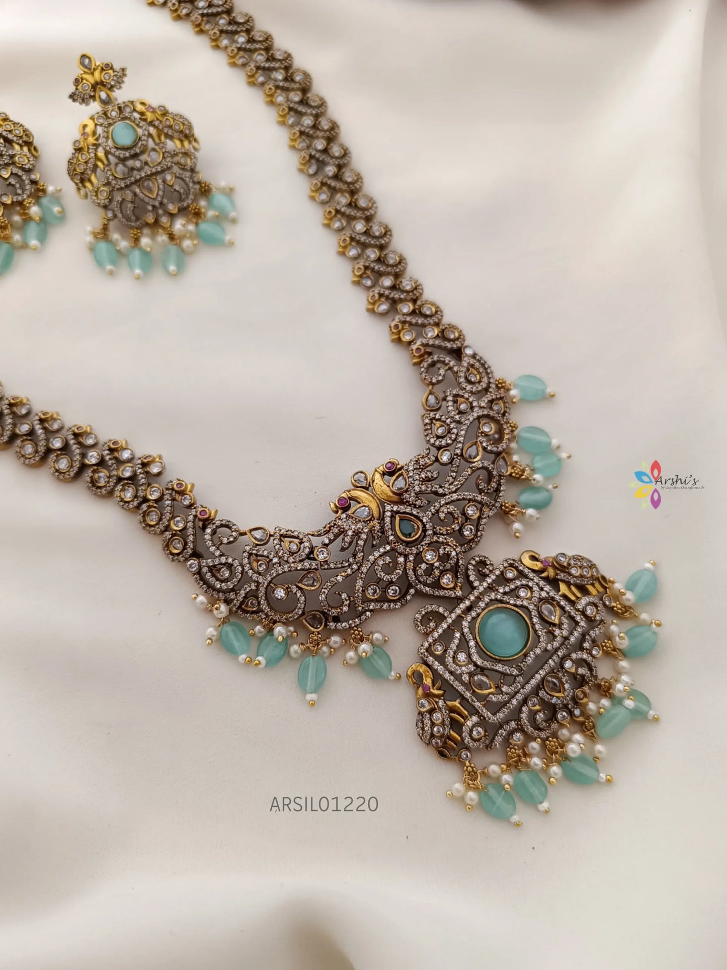 Pale Blue Bead Victorian Long Haram