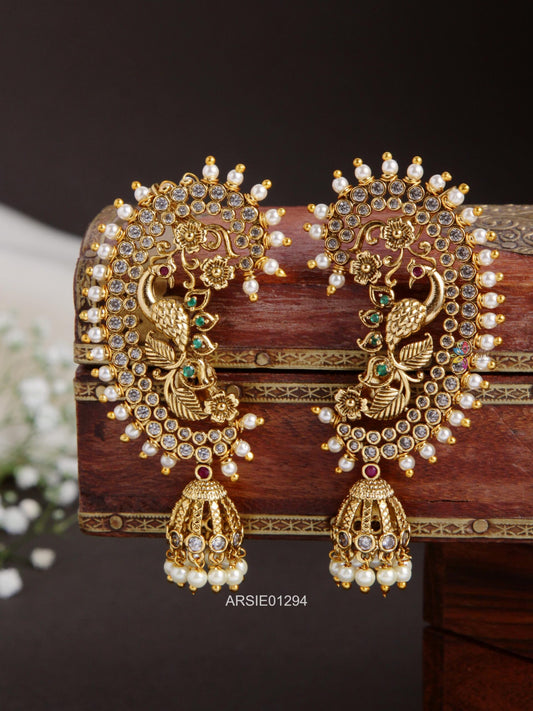 Bridal Peacock Earcuffs