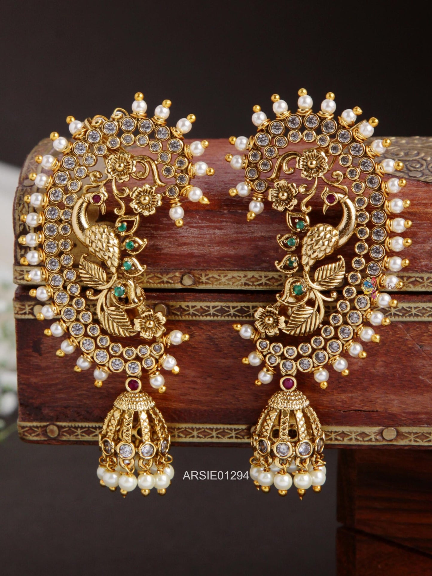 Bridal Peacock Earcuffs