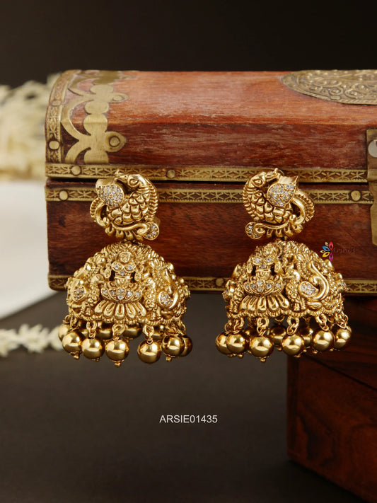 Bridal Temple and Peacock Jhumkas