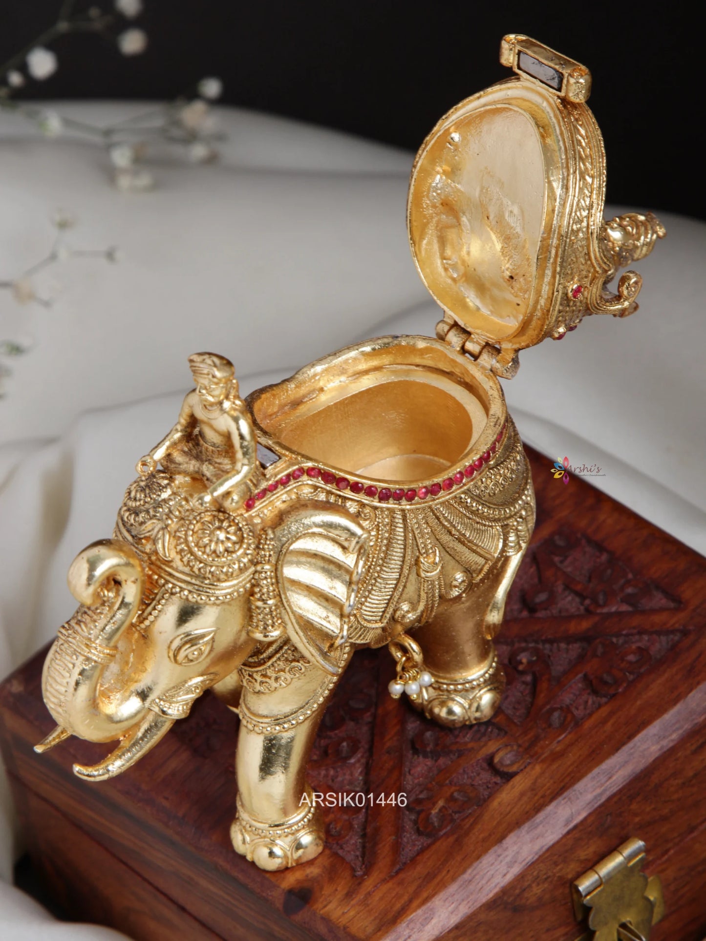 Elephant Design Kumkum Box