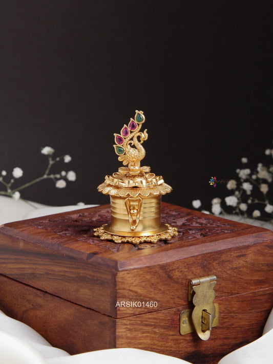 Peacock Kemp Stone Kumkum Box