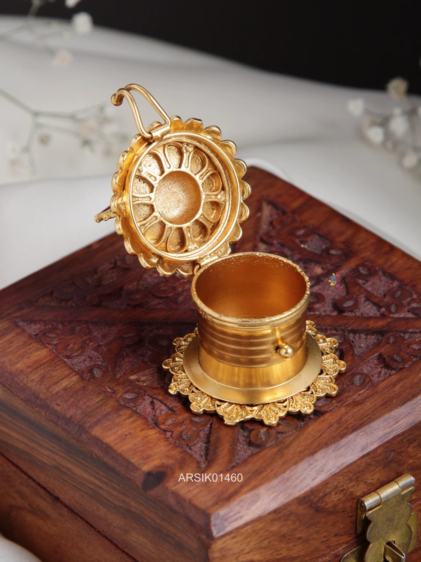 Peacock Kemp Stone Kumkum Box