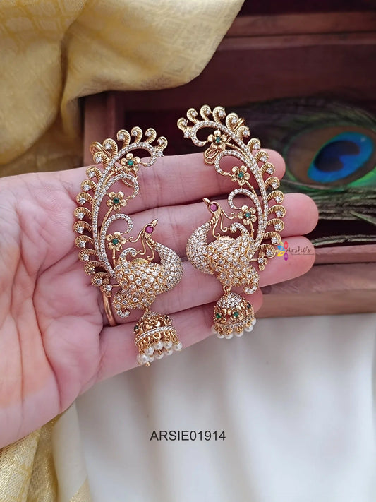 Peacock AD Stone Earcuffs