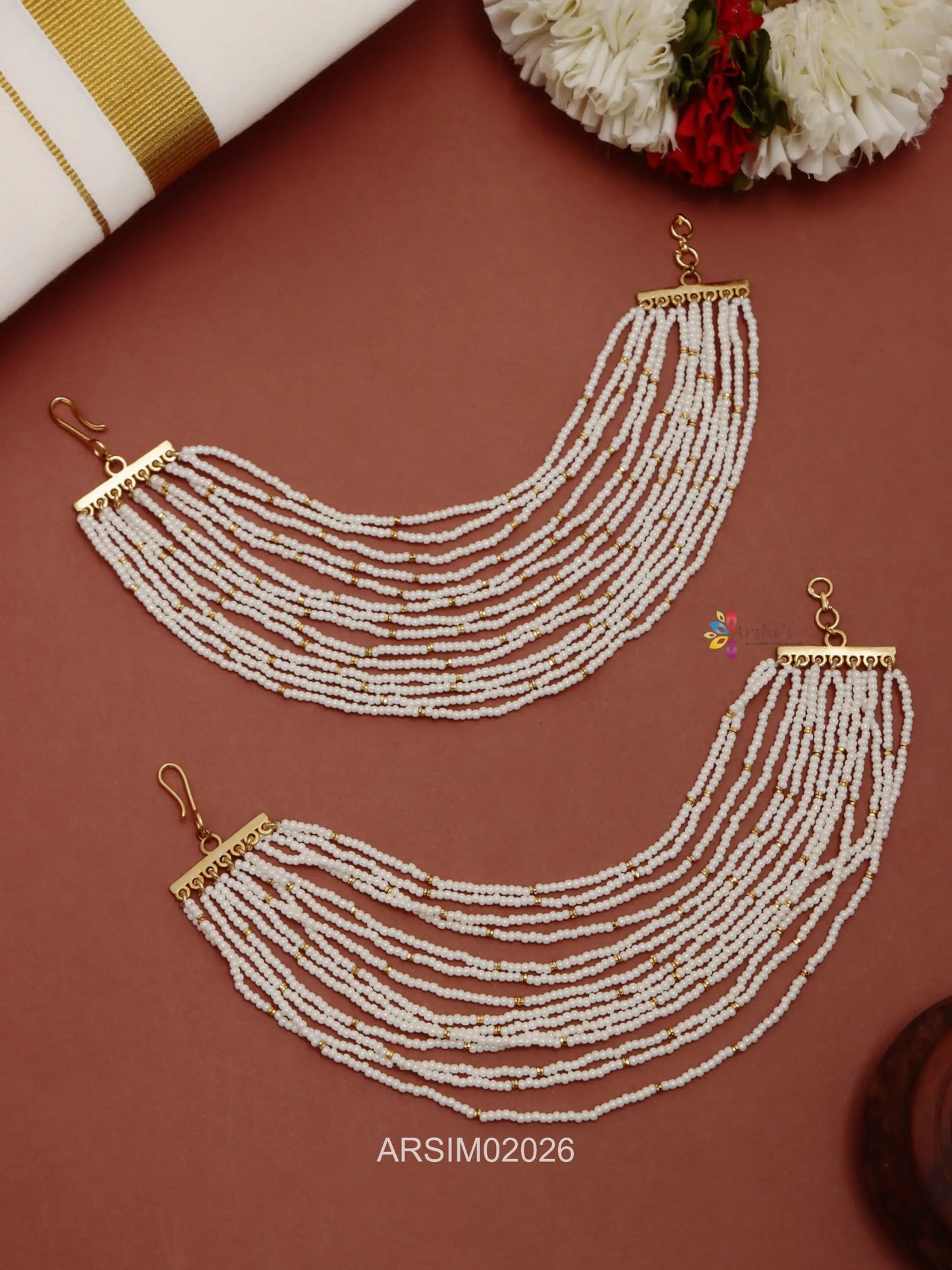 Multi Pearl Layer Earchains