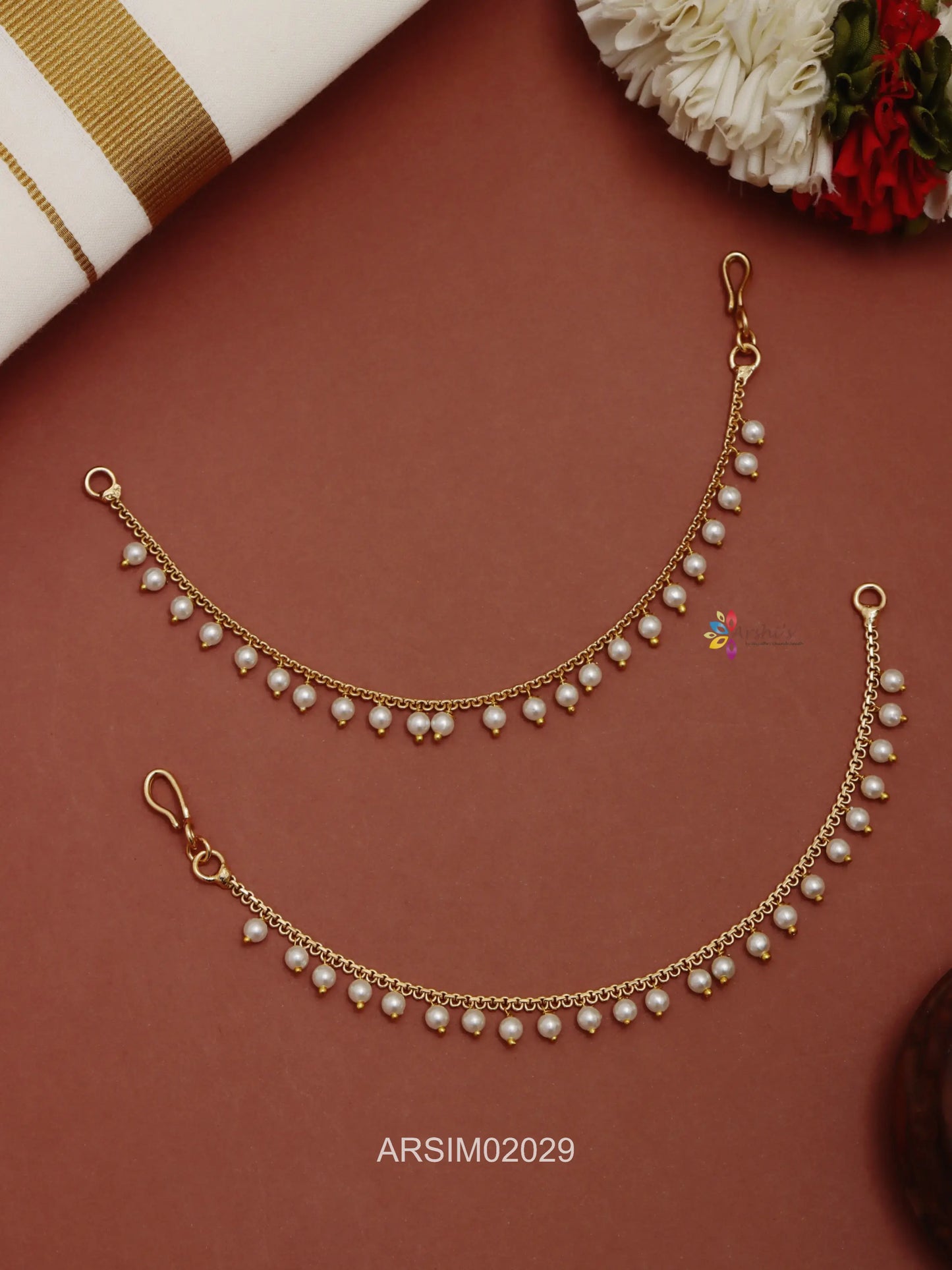 Single Pearl Drop Earchains