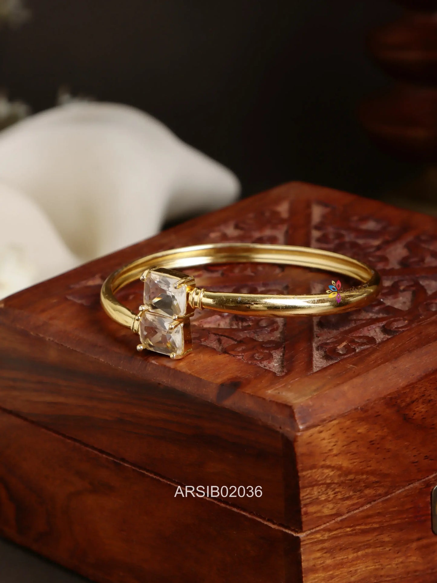 Square White Stone Bracelet bangle