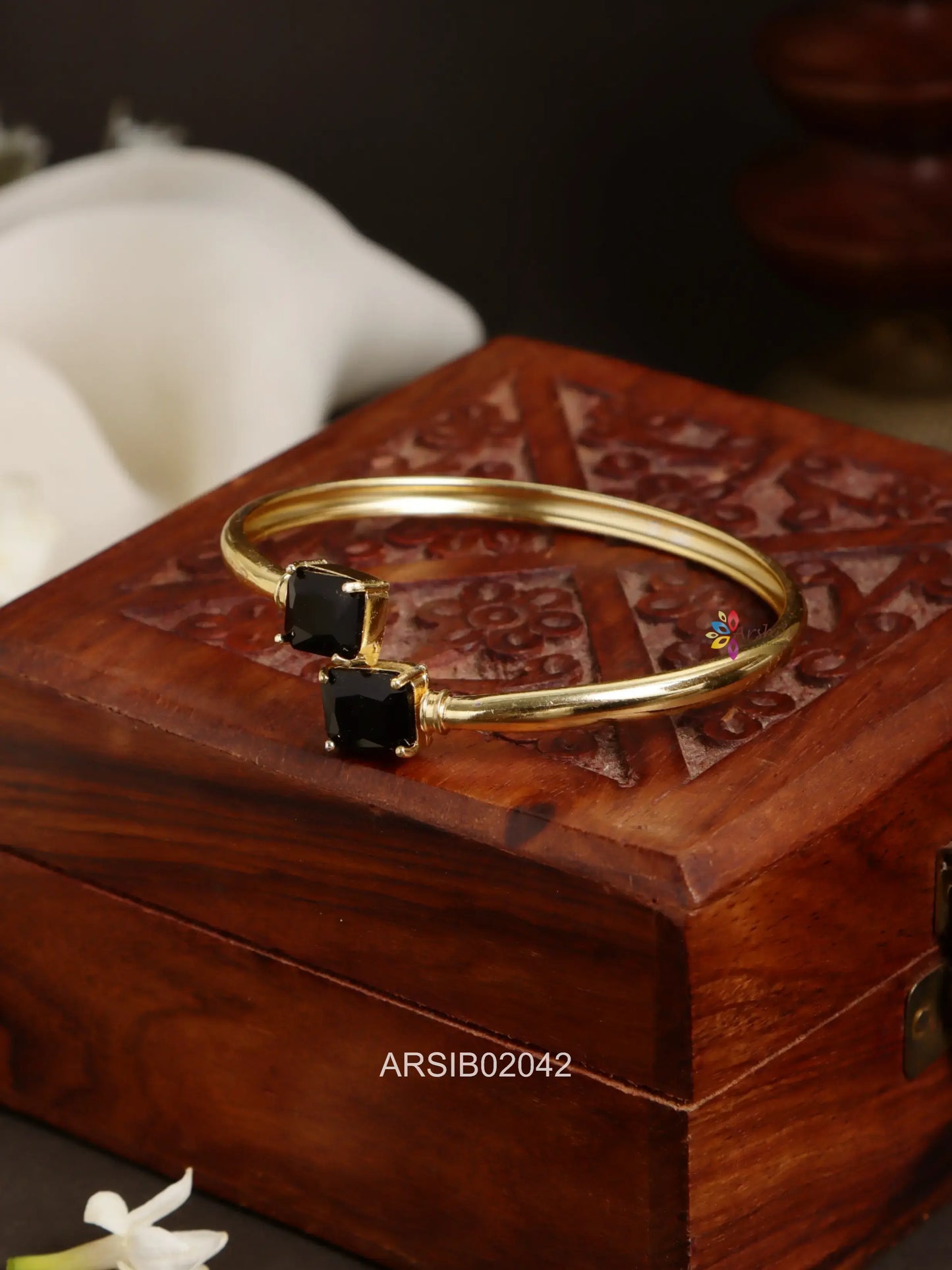 Square Black Stone Bracelet bangle
