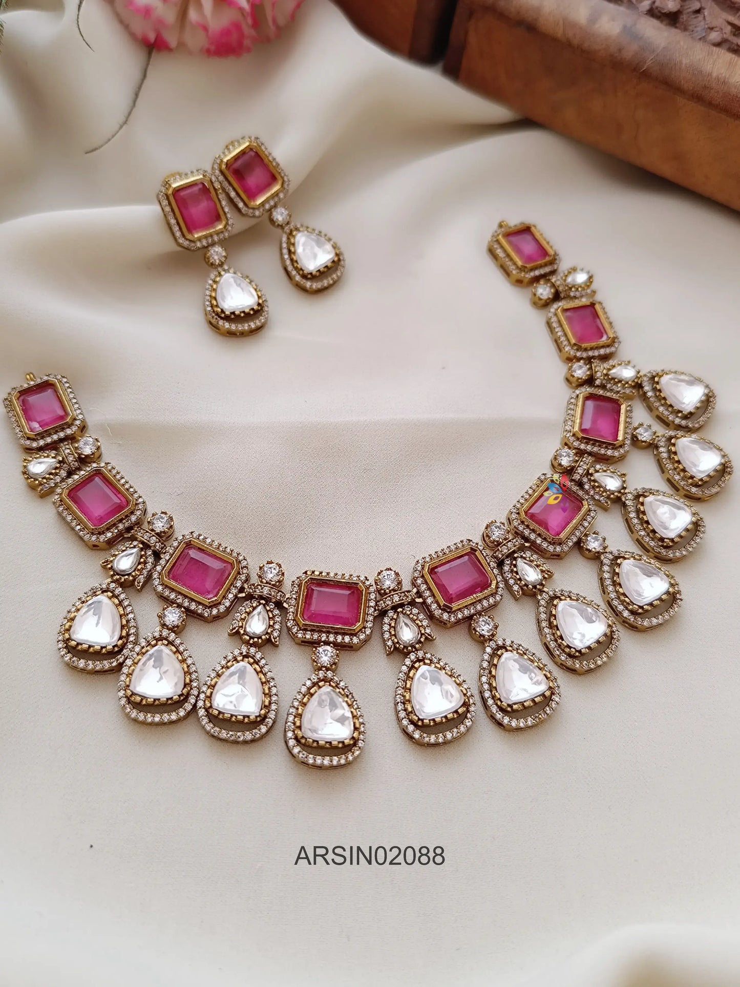 Ruby Polki Kundan Neckset