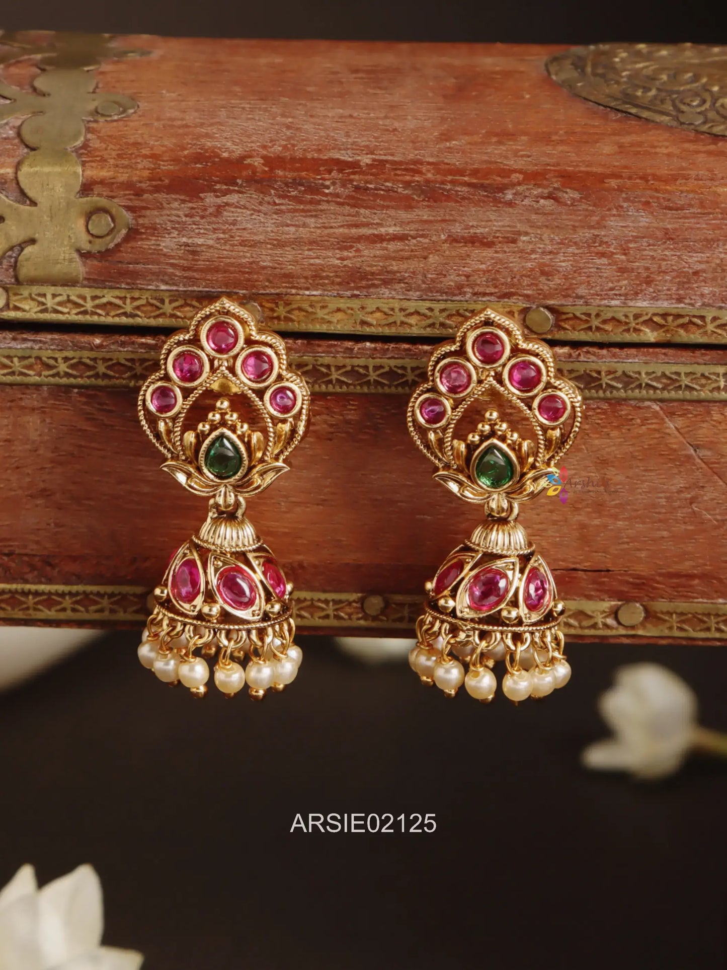 Pretty Ruby Stone Jhumka