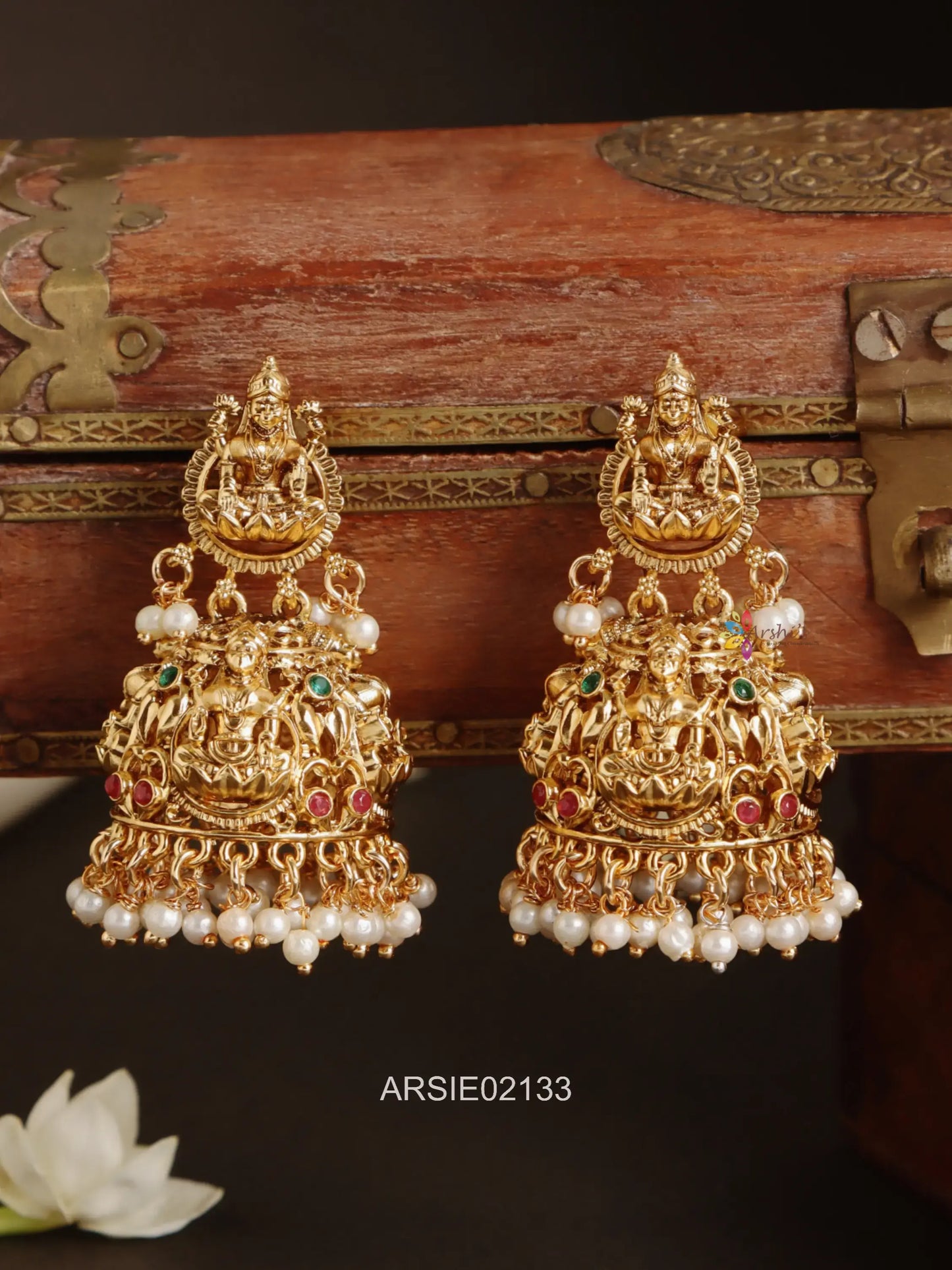 Temple Pearl Drop Jhumka