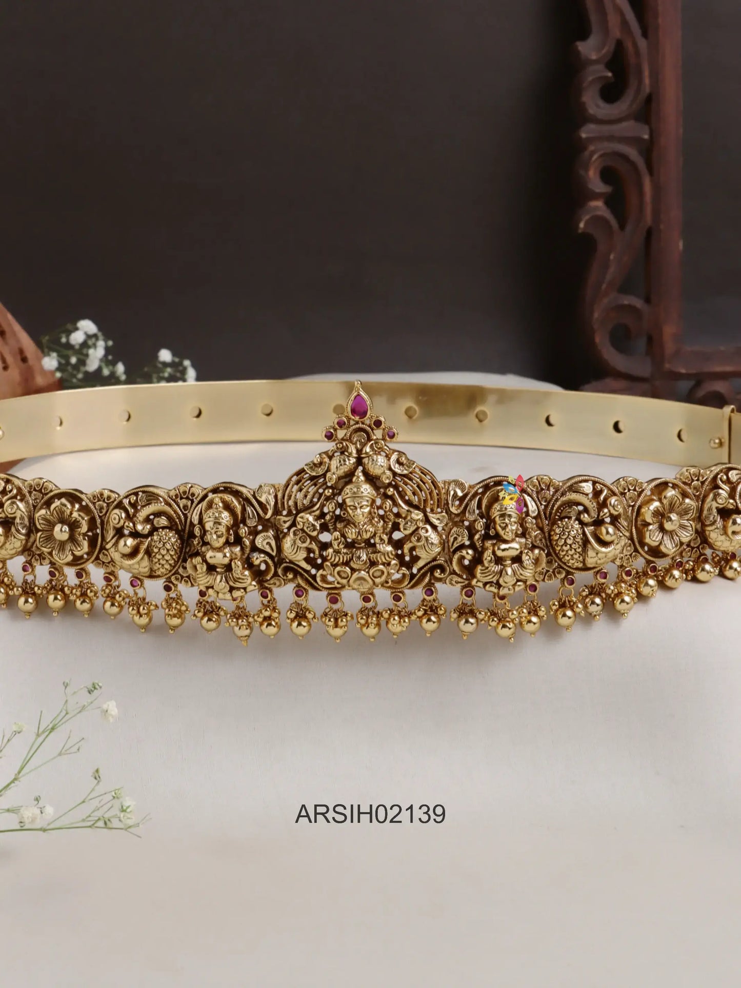 Lakshmi and Peacock Design Hipbelt