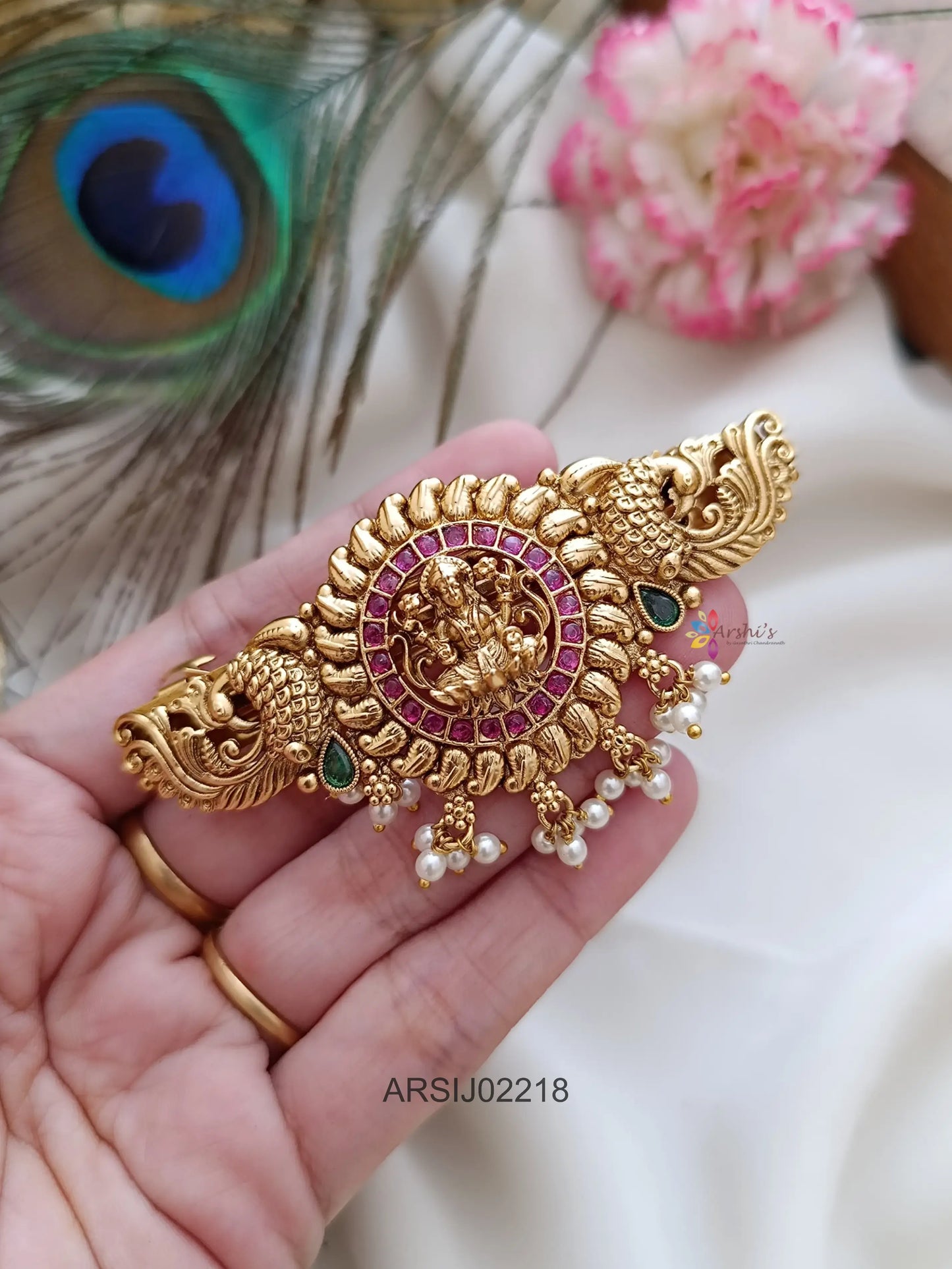 Peacock Lakshmi Design Hairclip