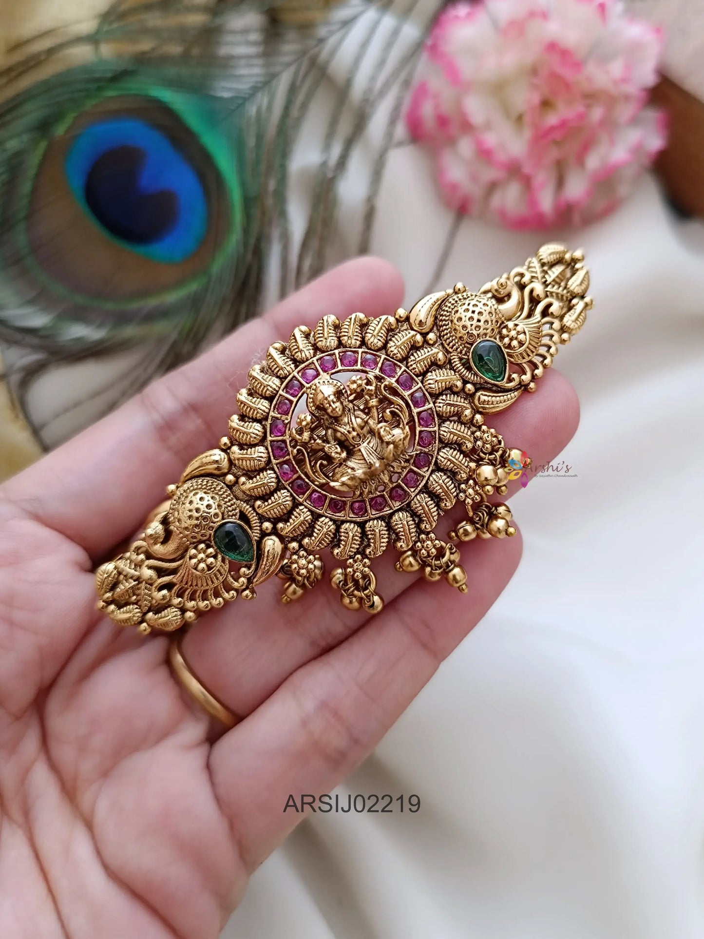 Temple Kemp Stone Mango Design Hairclip