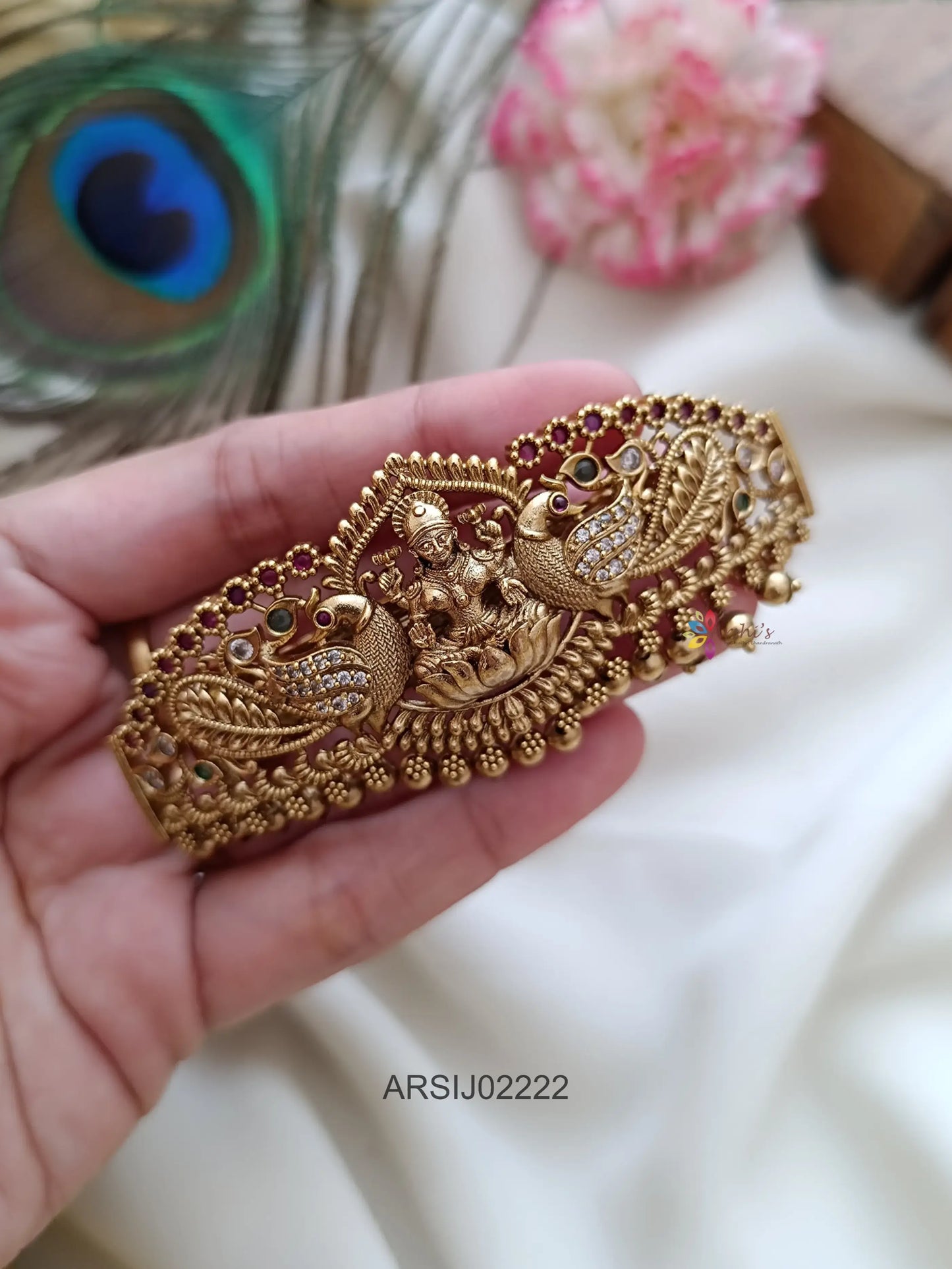 Dual Peacock Lakshmi Hairclip