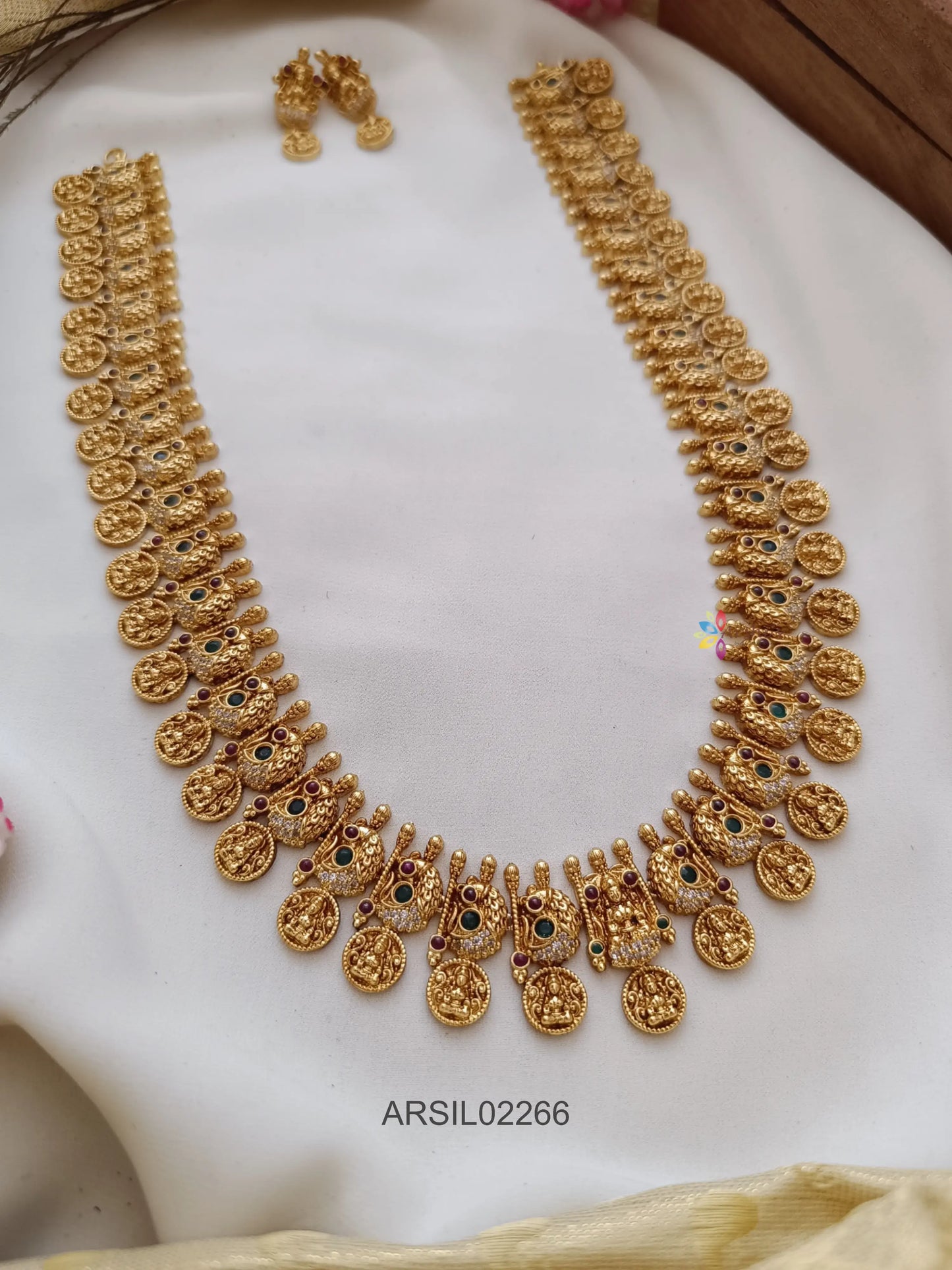 Peacock Design Lakshmi Coin Haram