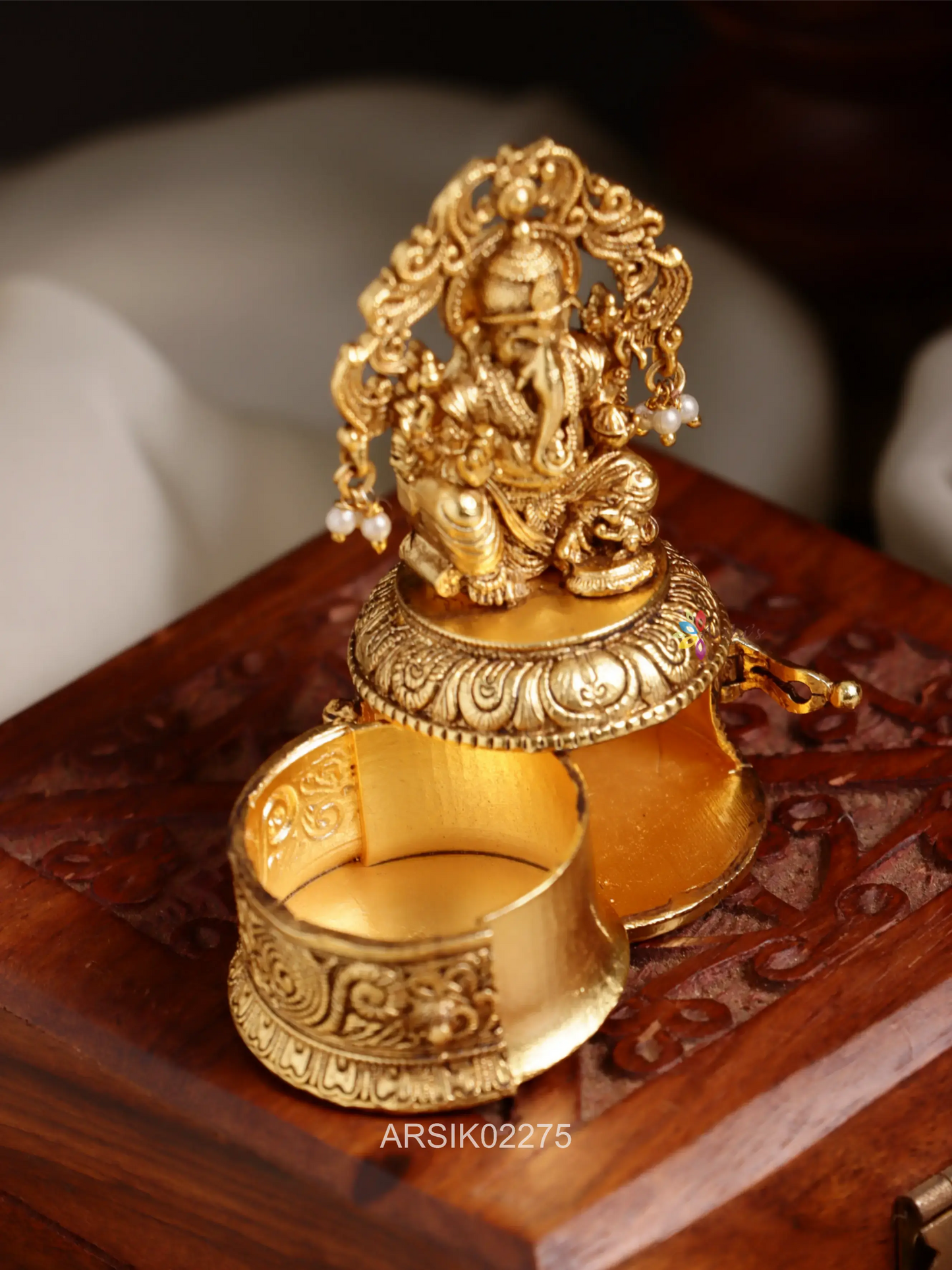 Antique Lord Ganesha Kumkum Box
