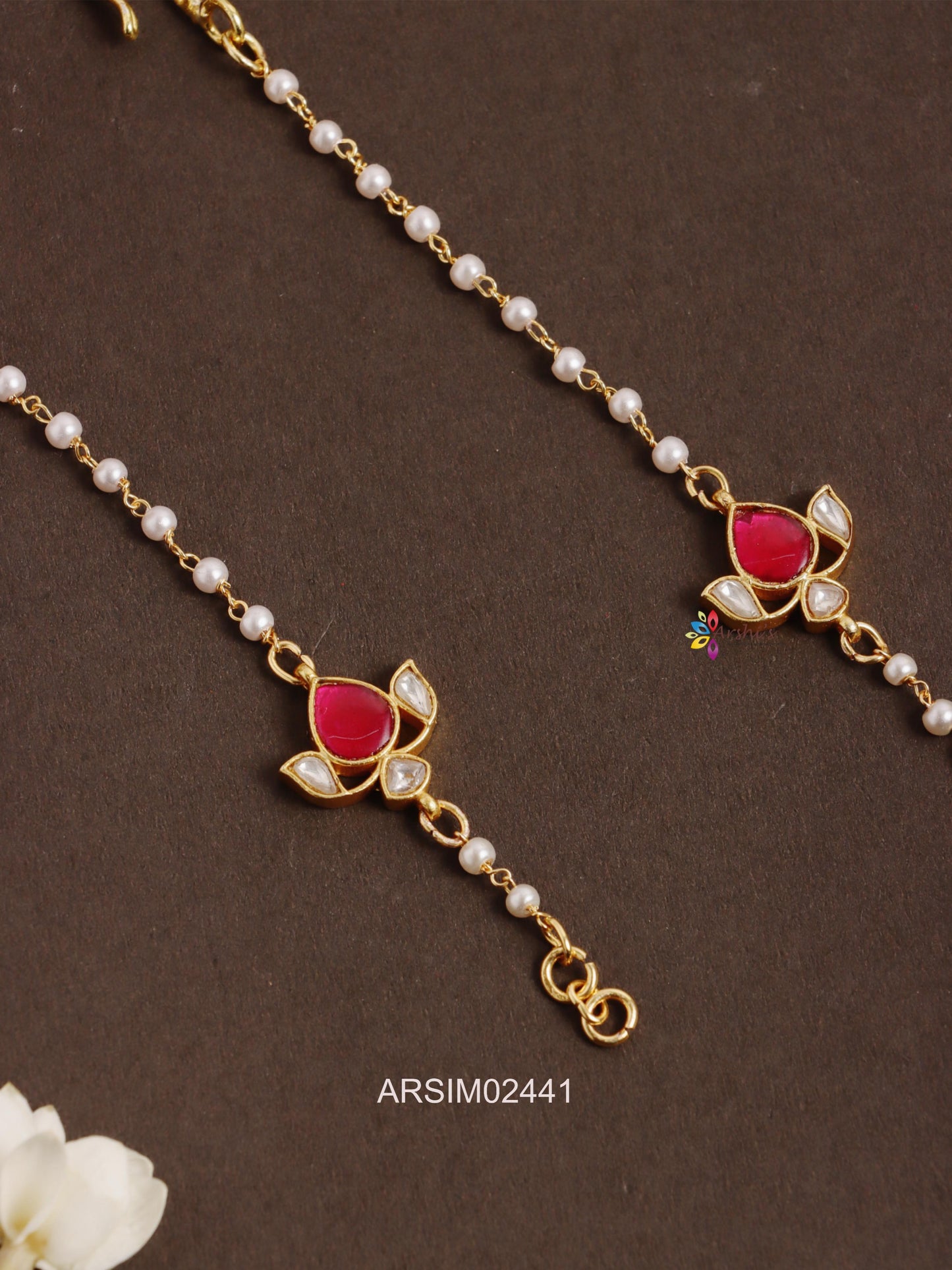 Kemp and White Stone Pearl Earchains