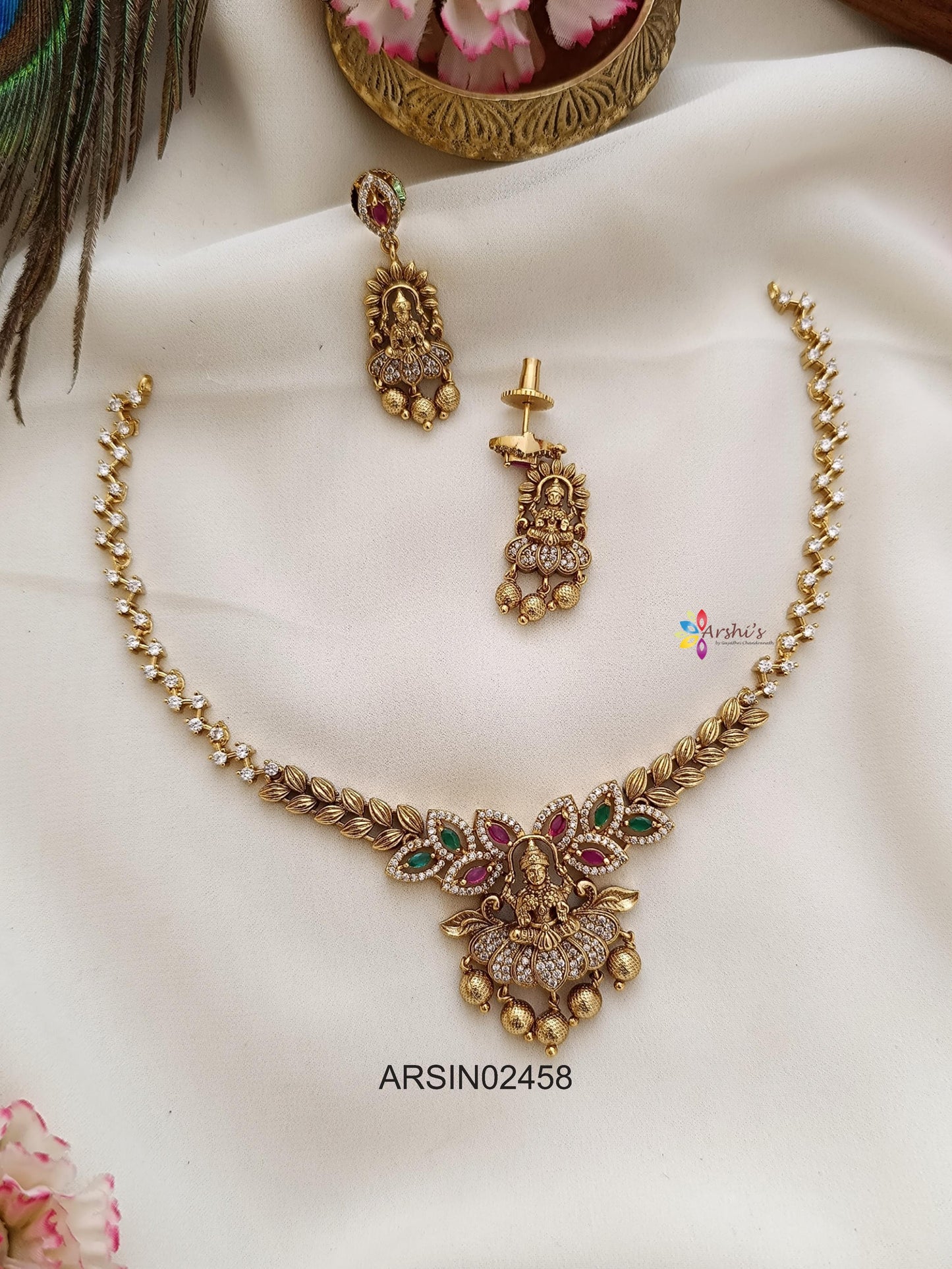 Diamond Look Like Lakshmi Pendant Necklace