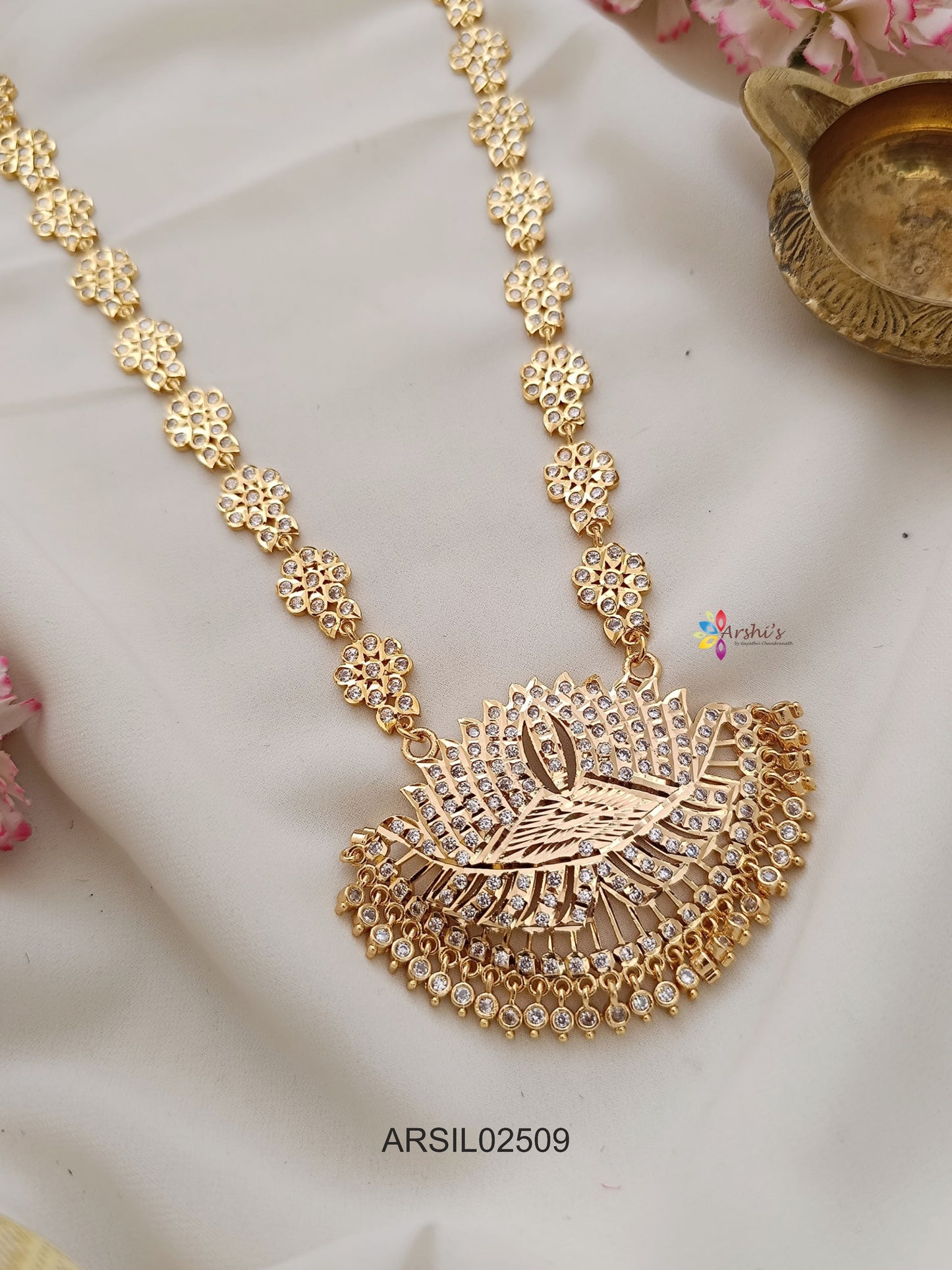 White Stone Lotus Pendant Haram