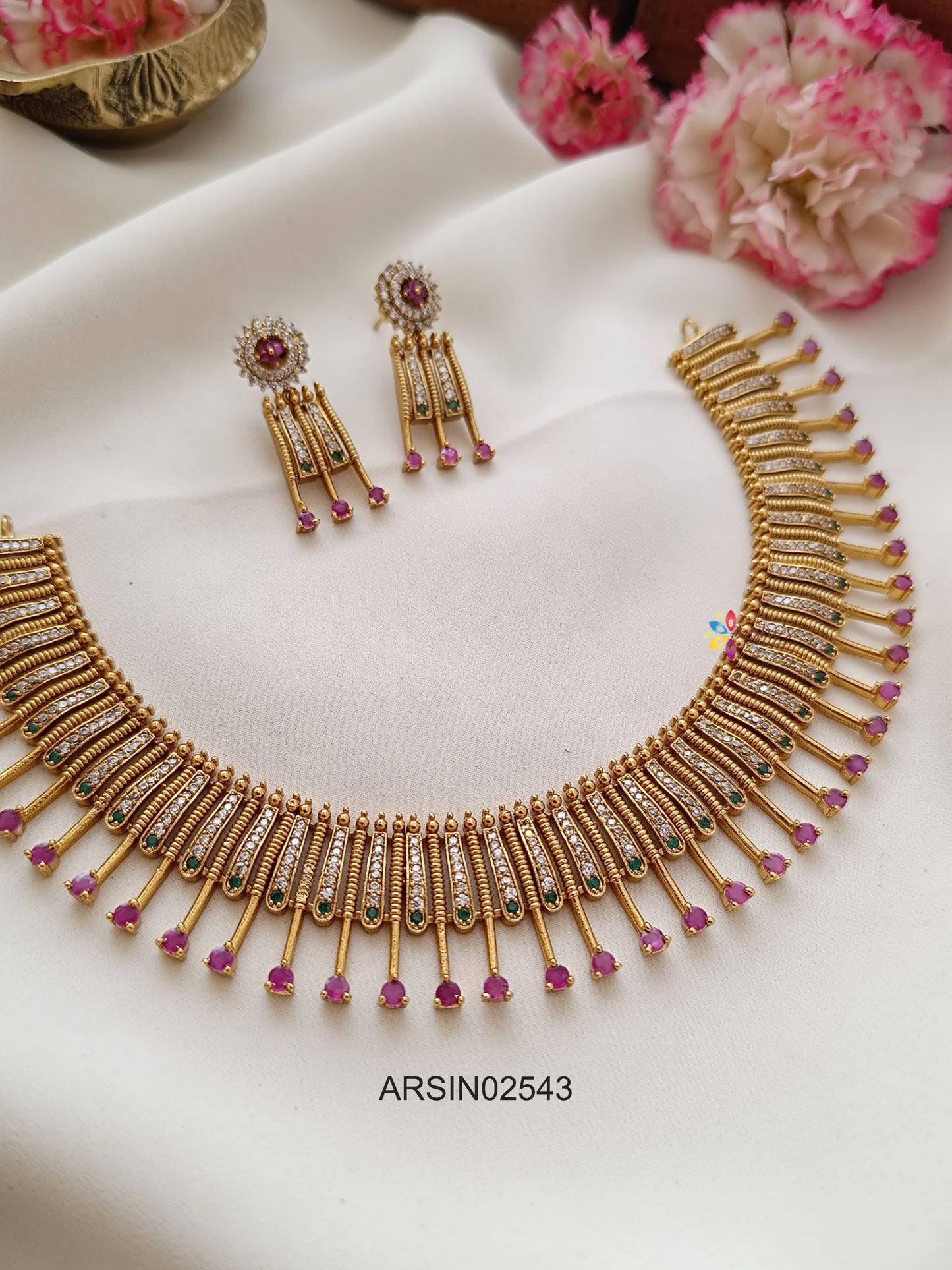 Designer Spike Kemp Stone Necklace