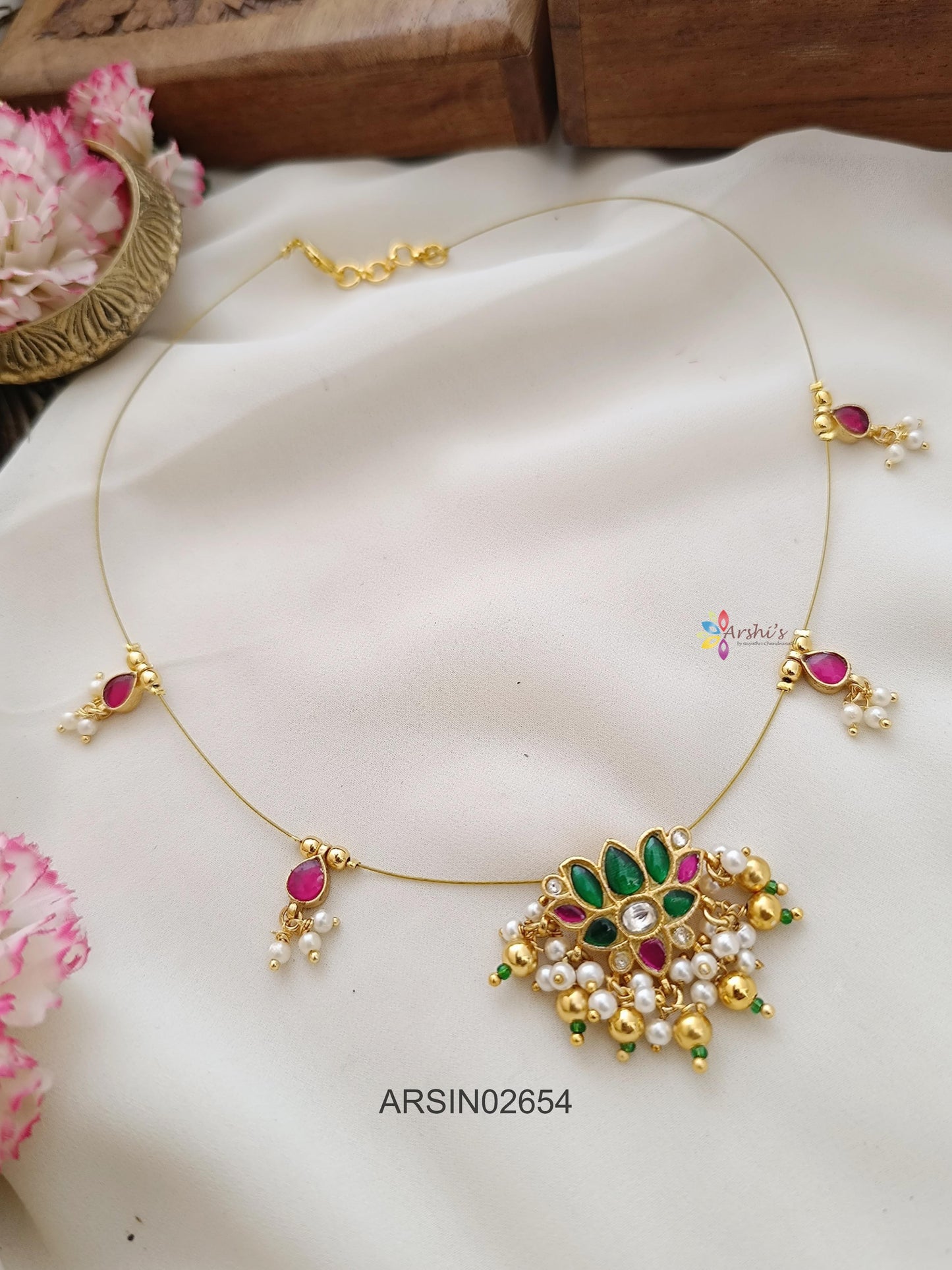 Lotus Pendant Invisible Necklace