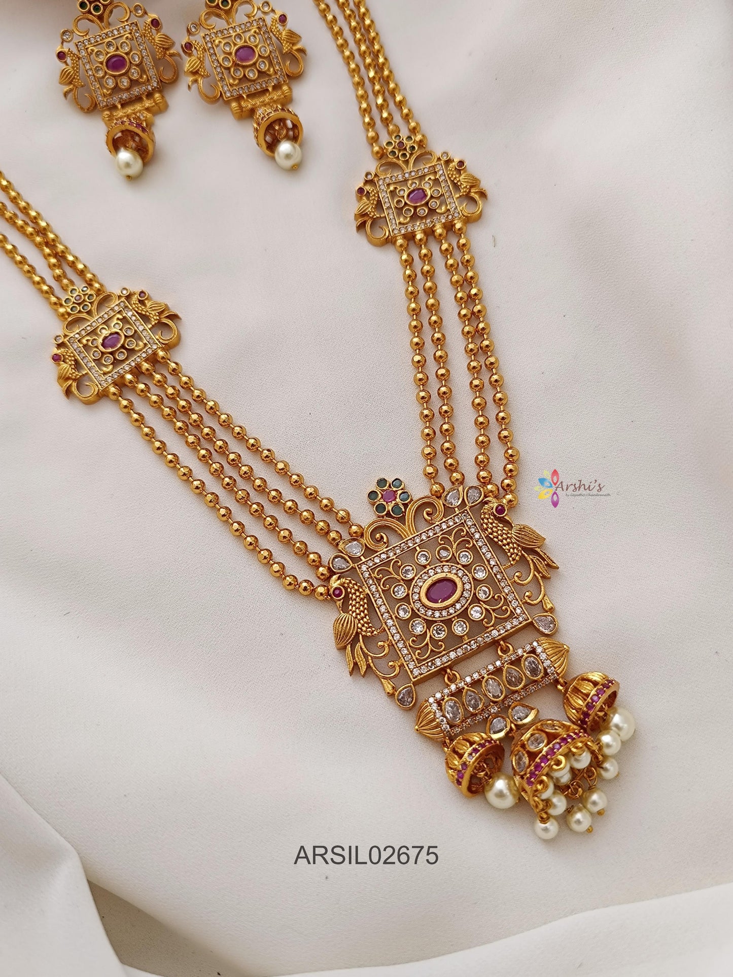 Three Layer Gold Bead Long Haram