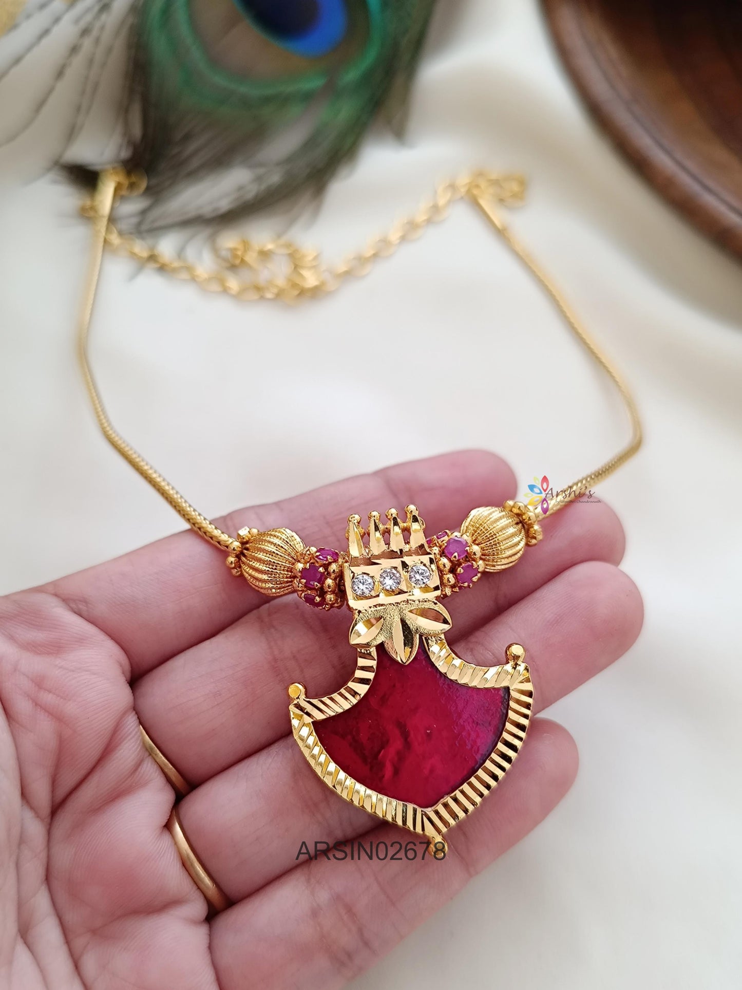 Red Stone Palakka Necklace