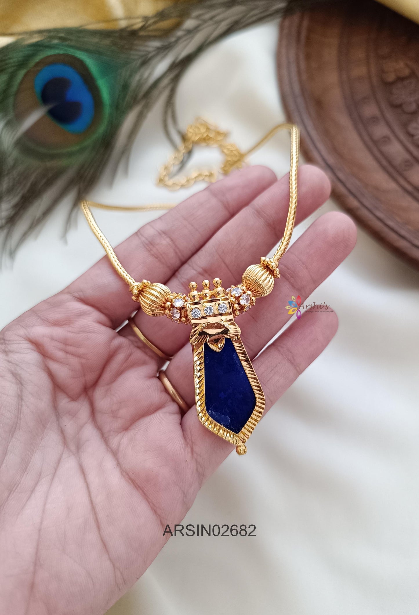 Blue Stone Palakka Necklace