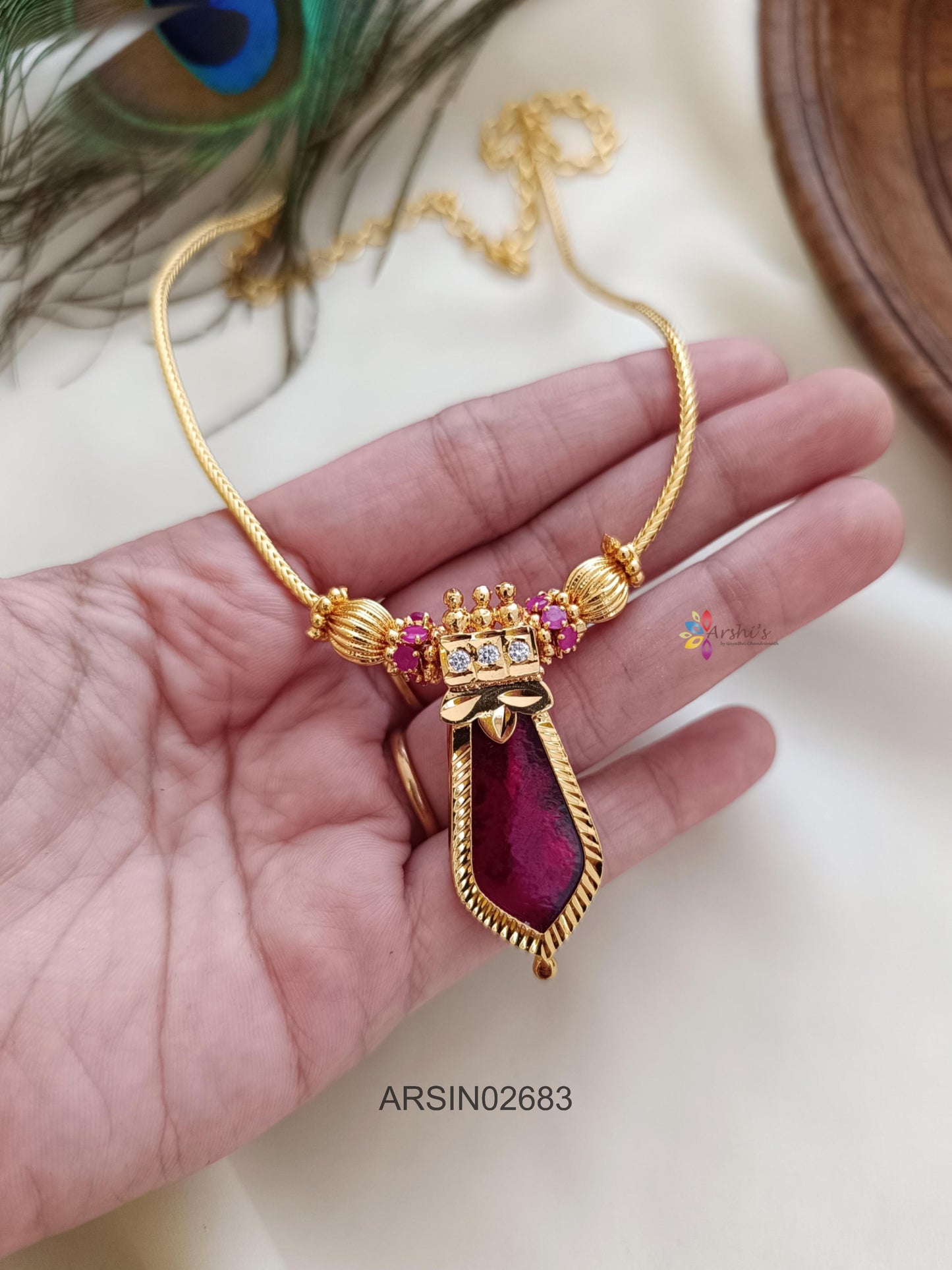 Red Stone Palakka Necklace