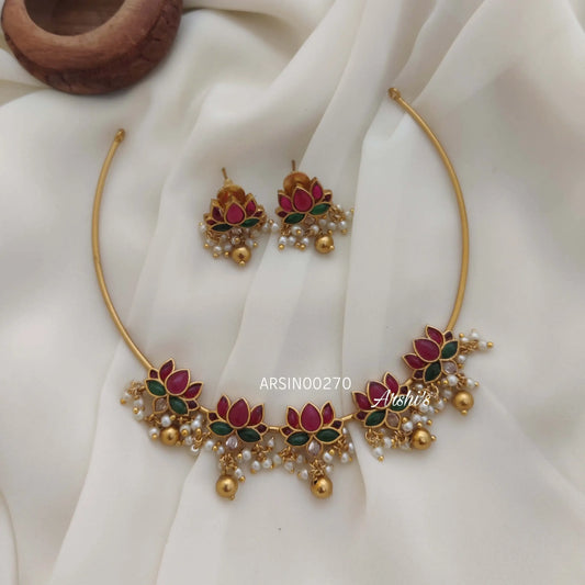 Kemp Flower Design Hasli Tube Necklace