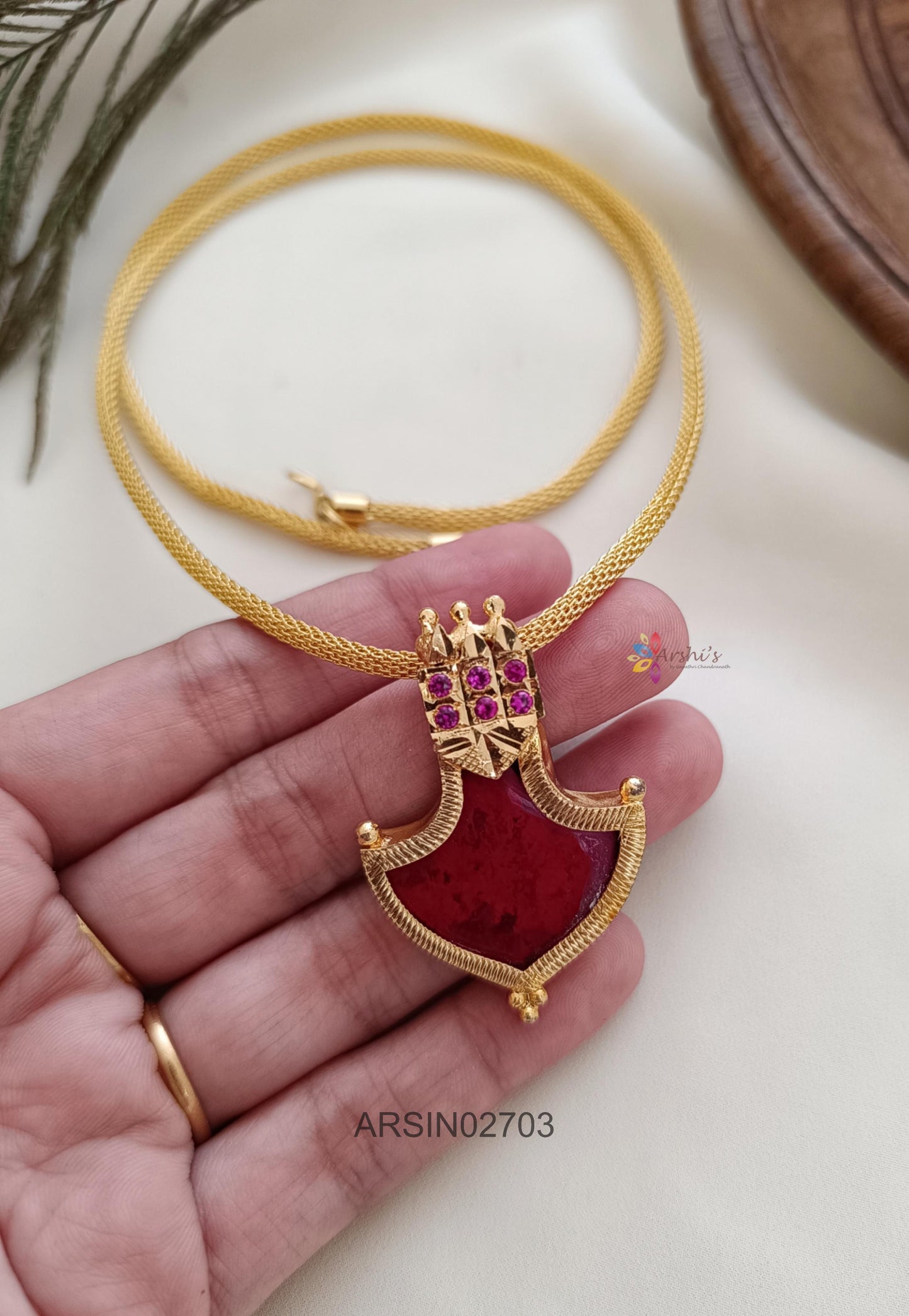 Red Stone Palakka Necklace