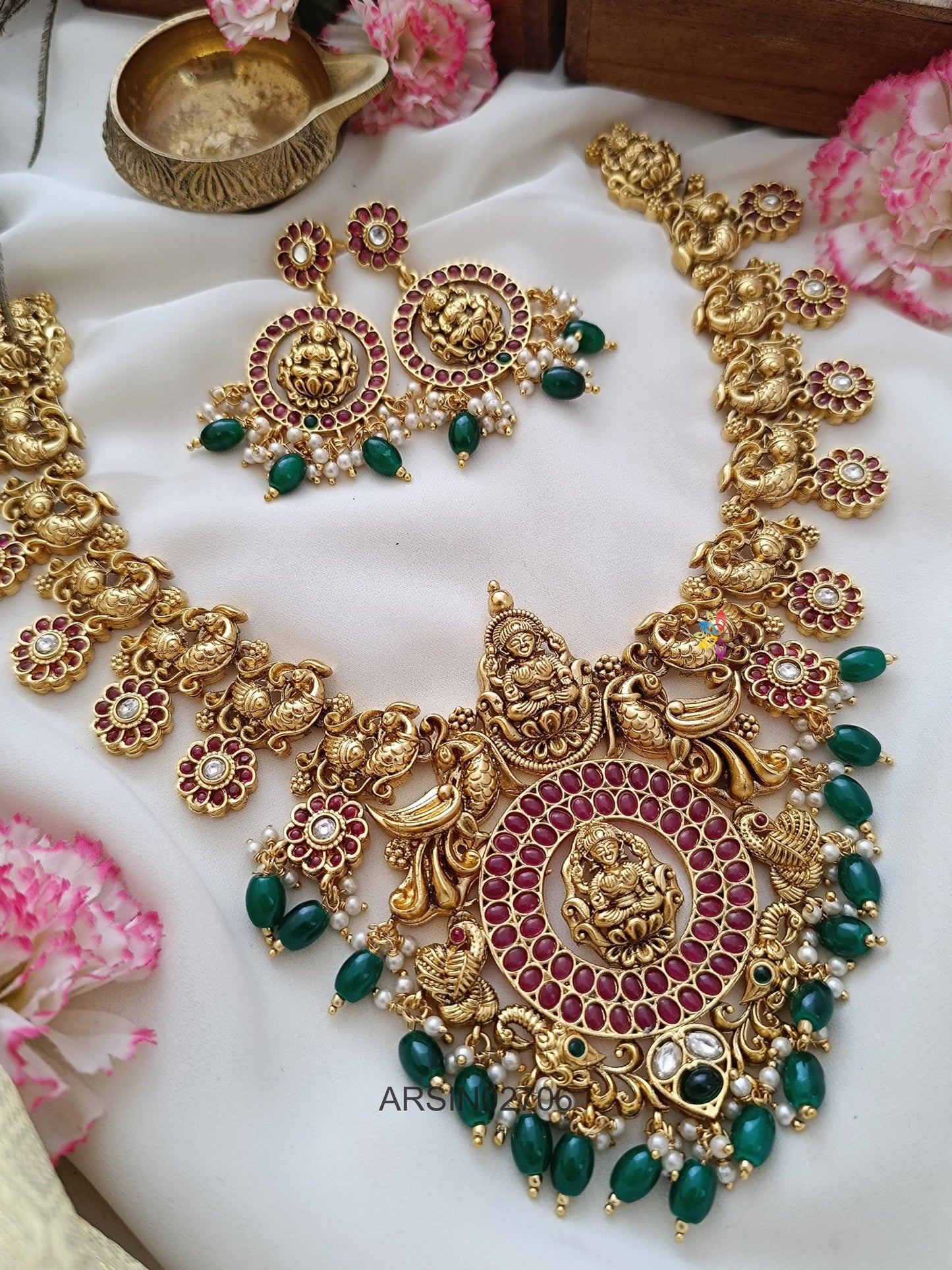 Peacock Lakshmi Design Bridal Necklace