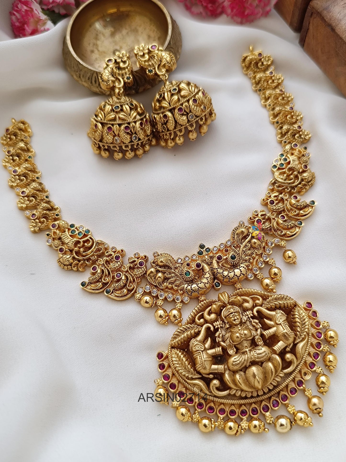 Matte Finish Temple Necklace