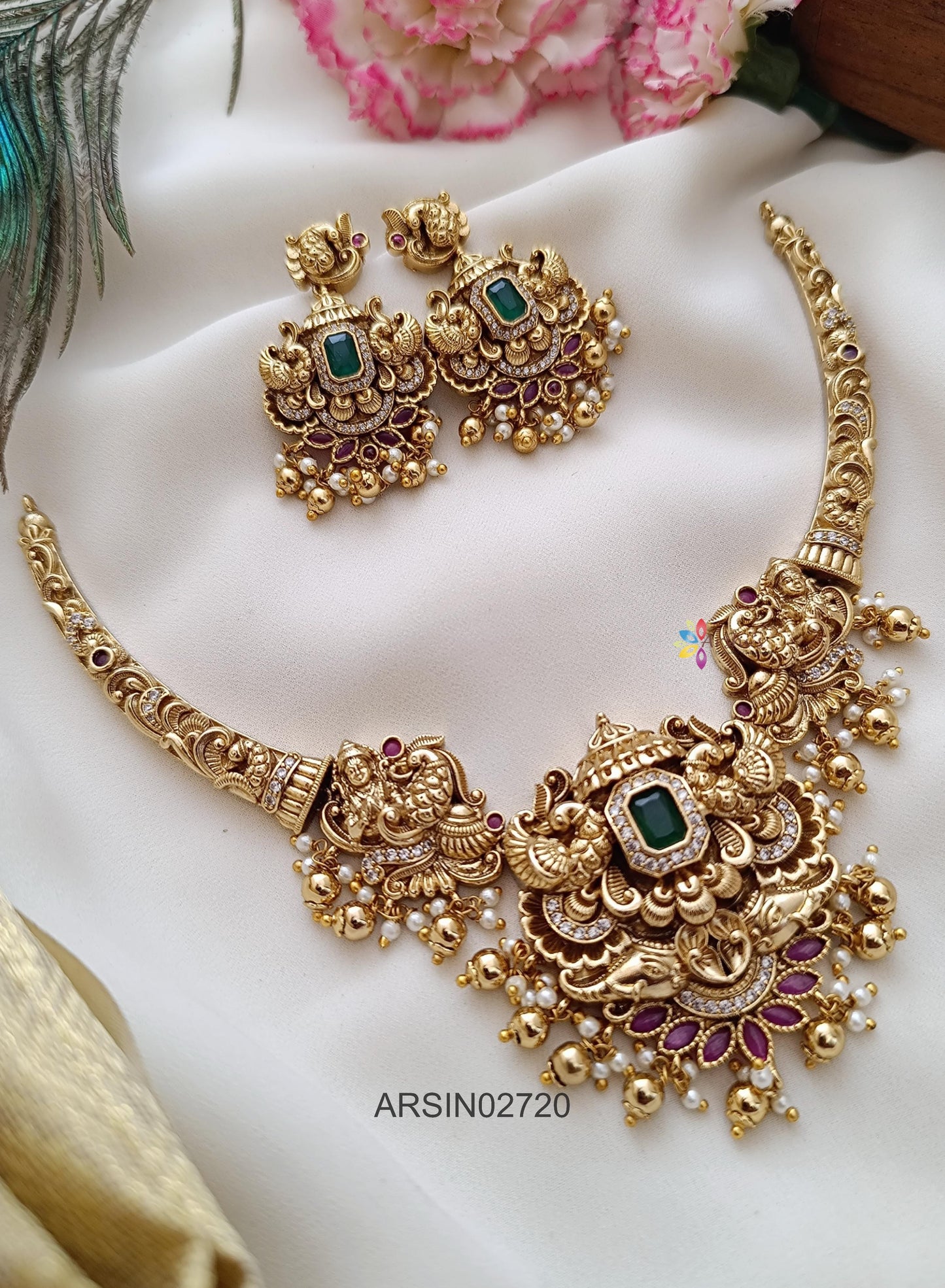 Antique Peacock Kante Necklace