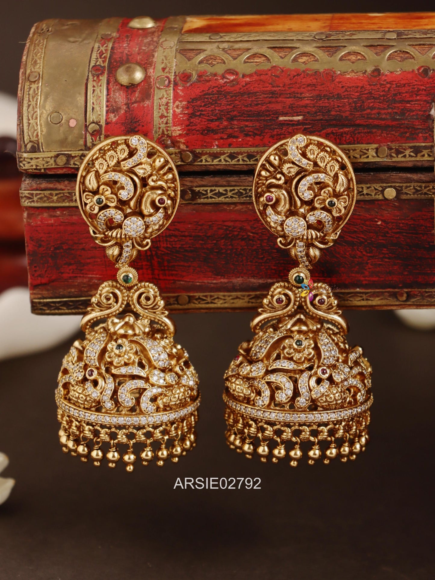 Antique Peacock Long Jhumka