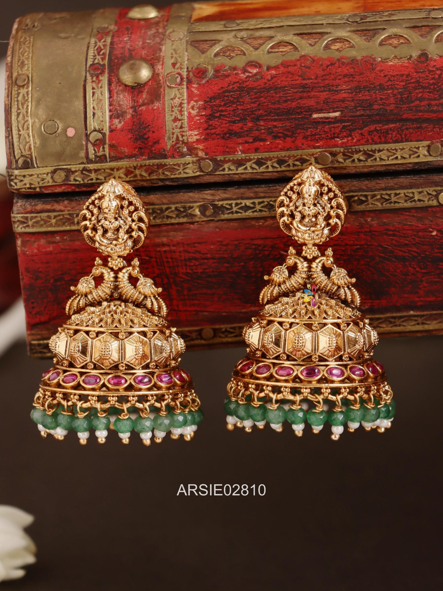 Antique Temple Peacock Jhumka