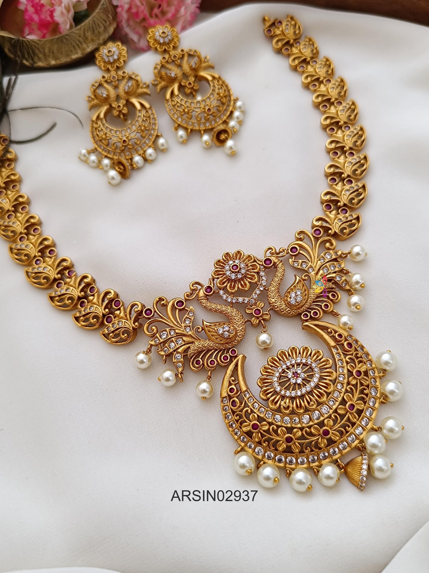 Peacock Chandbali Pendant Necklace