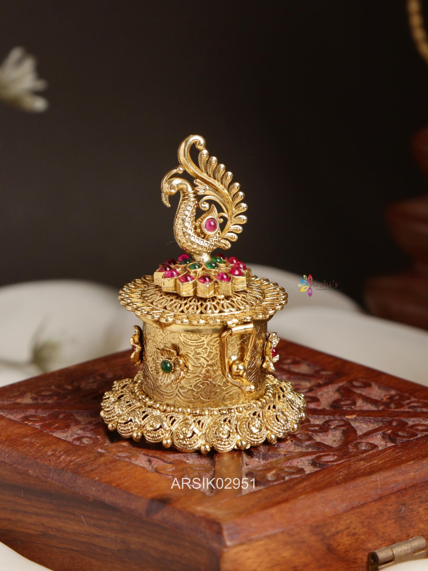 Peacock Design Kumkum Boc