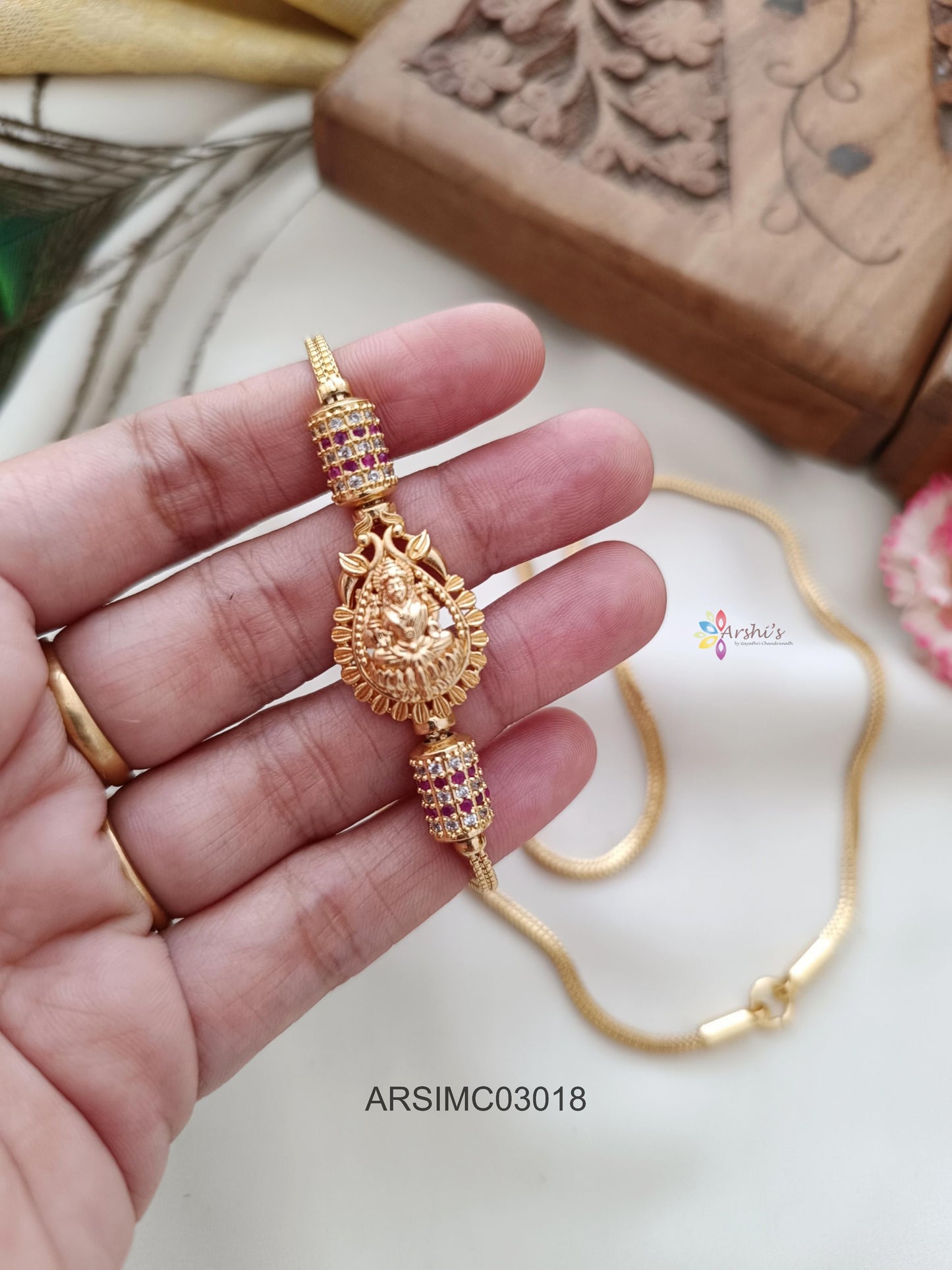 Lakshmi Side Locket Mugappu Chain