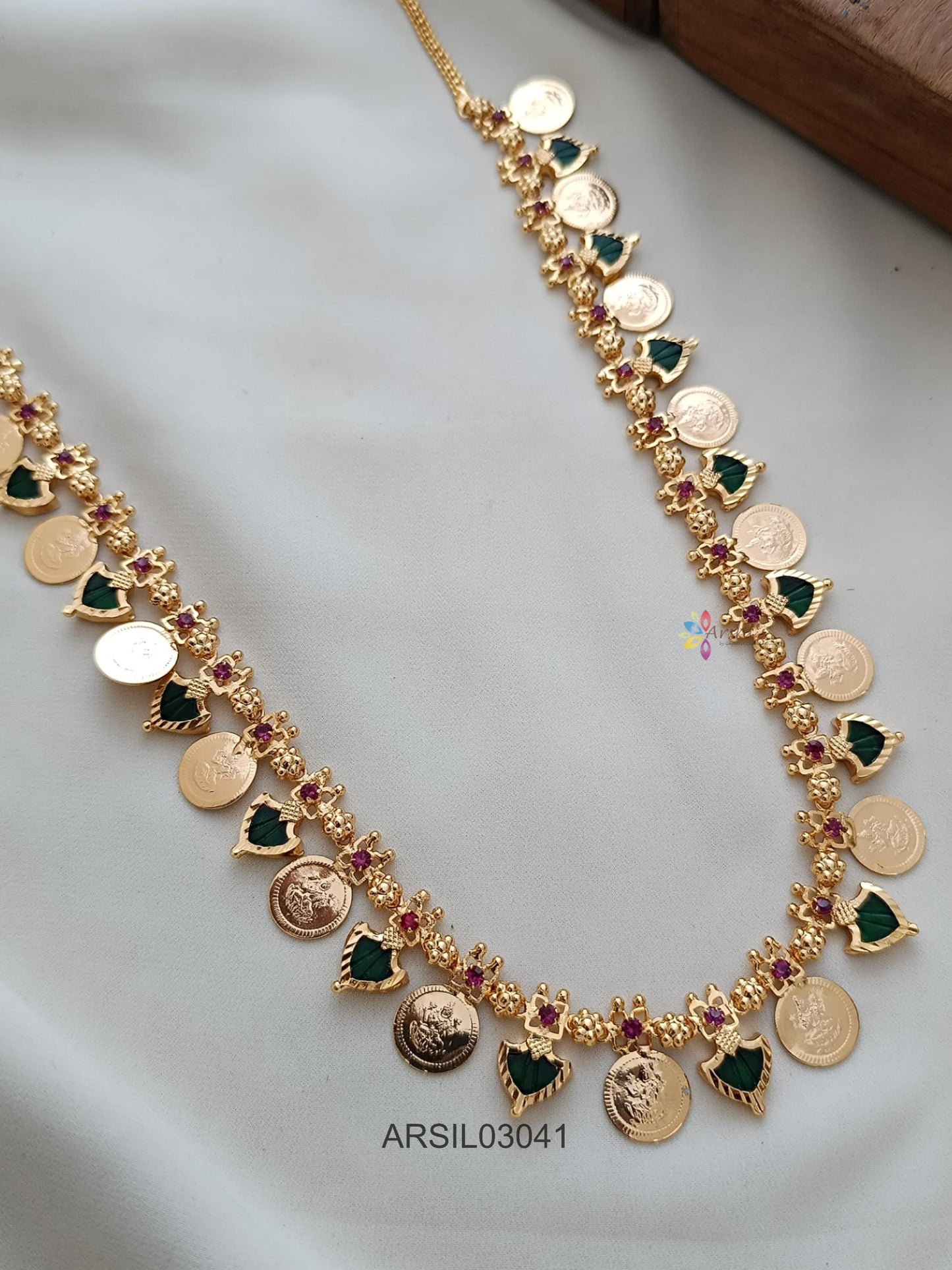 Lakshmi Coin Palakka Long Necklace