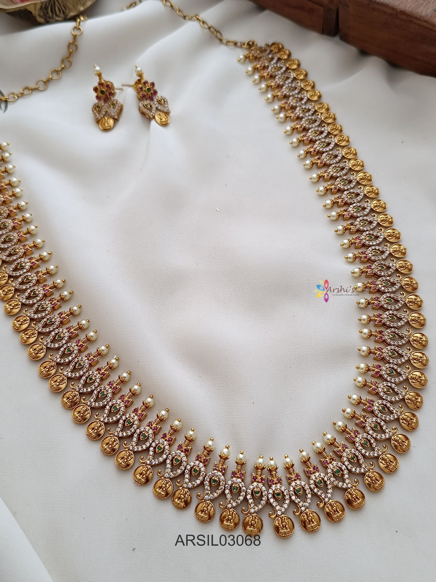 Mango and Lakshmi Coin Long Necklace