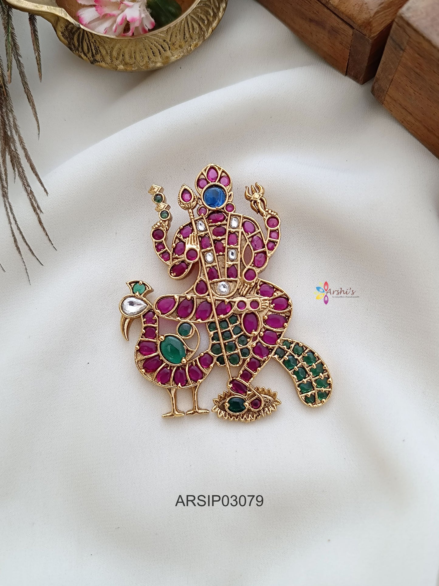 Lord Murugan Kemp Pendant