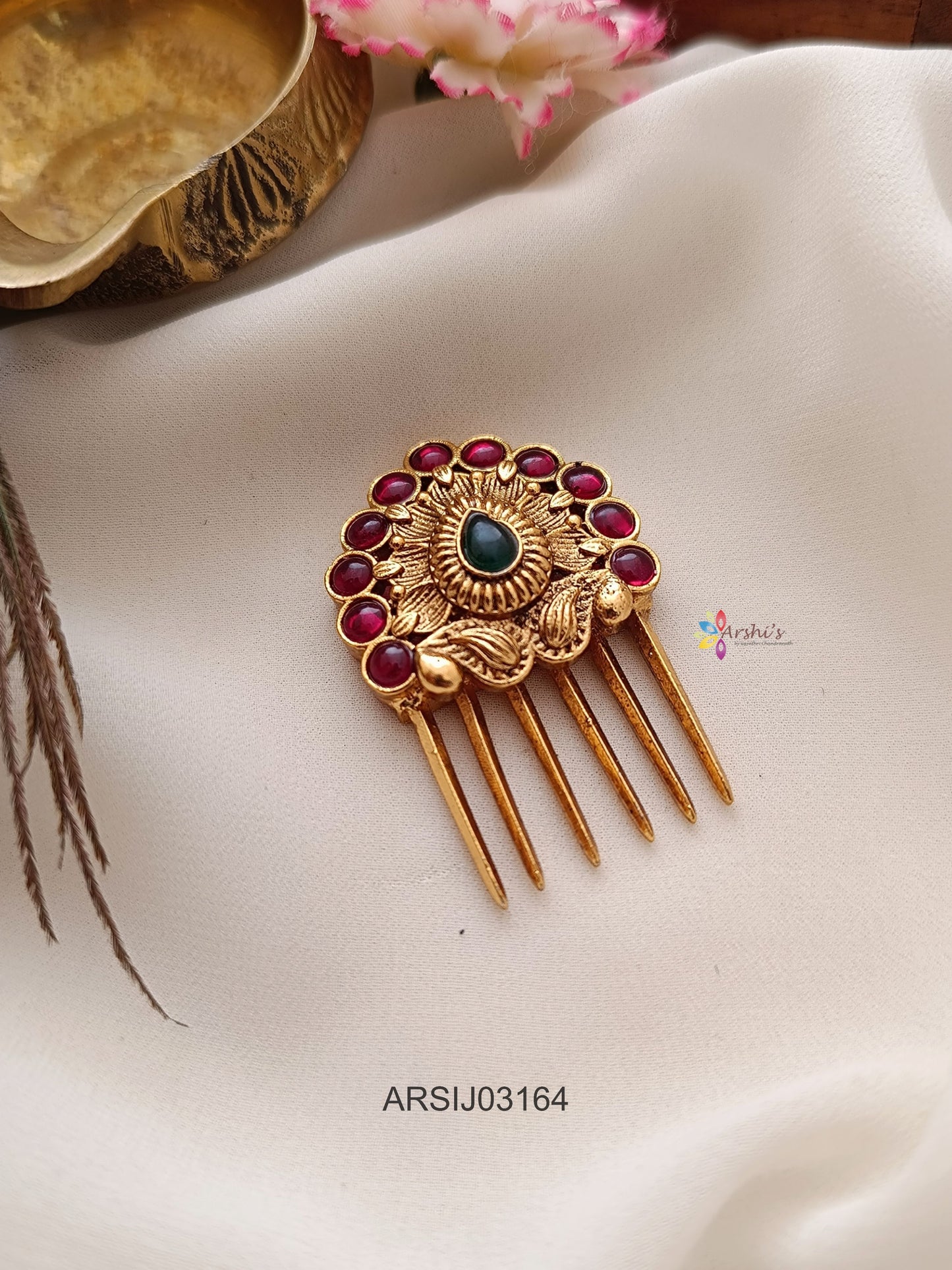 Ruby Stone Hair Pin